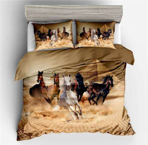 bed set with Riding Horses