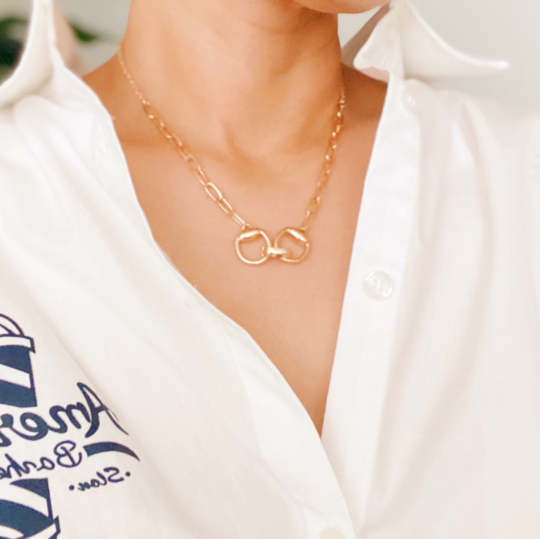 Image of Equestrian Pendant Chain Necklace