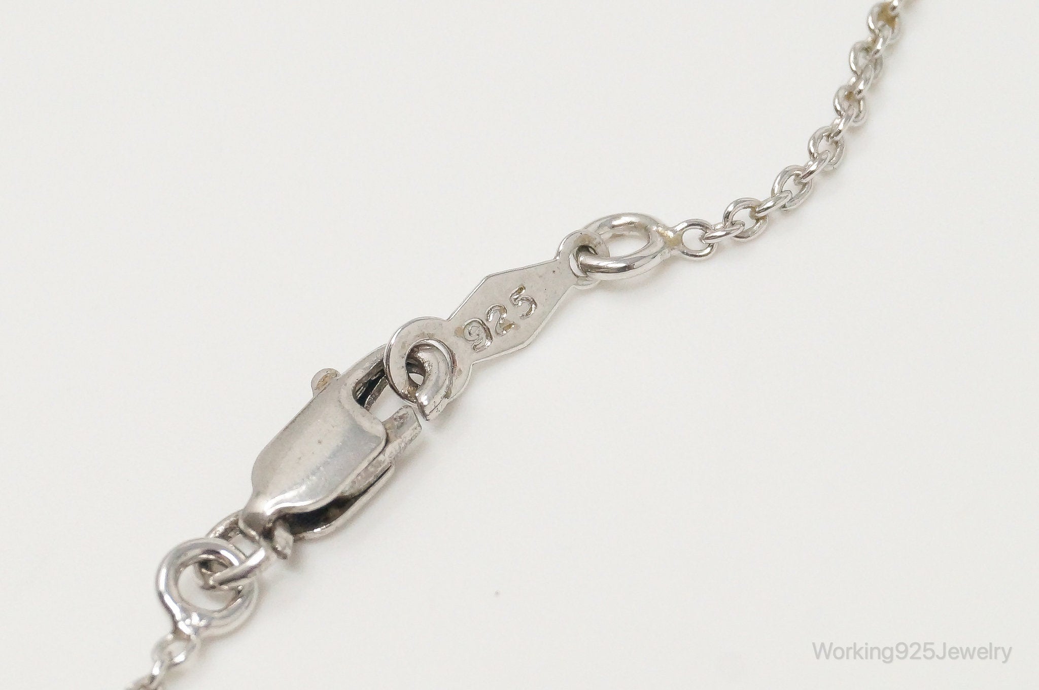 Image of Horse Shoe Cubic Zirconia Sterling Silver Necklace