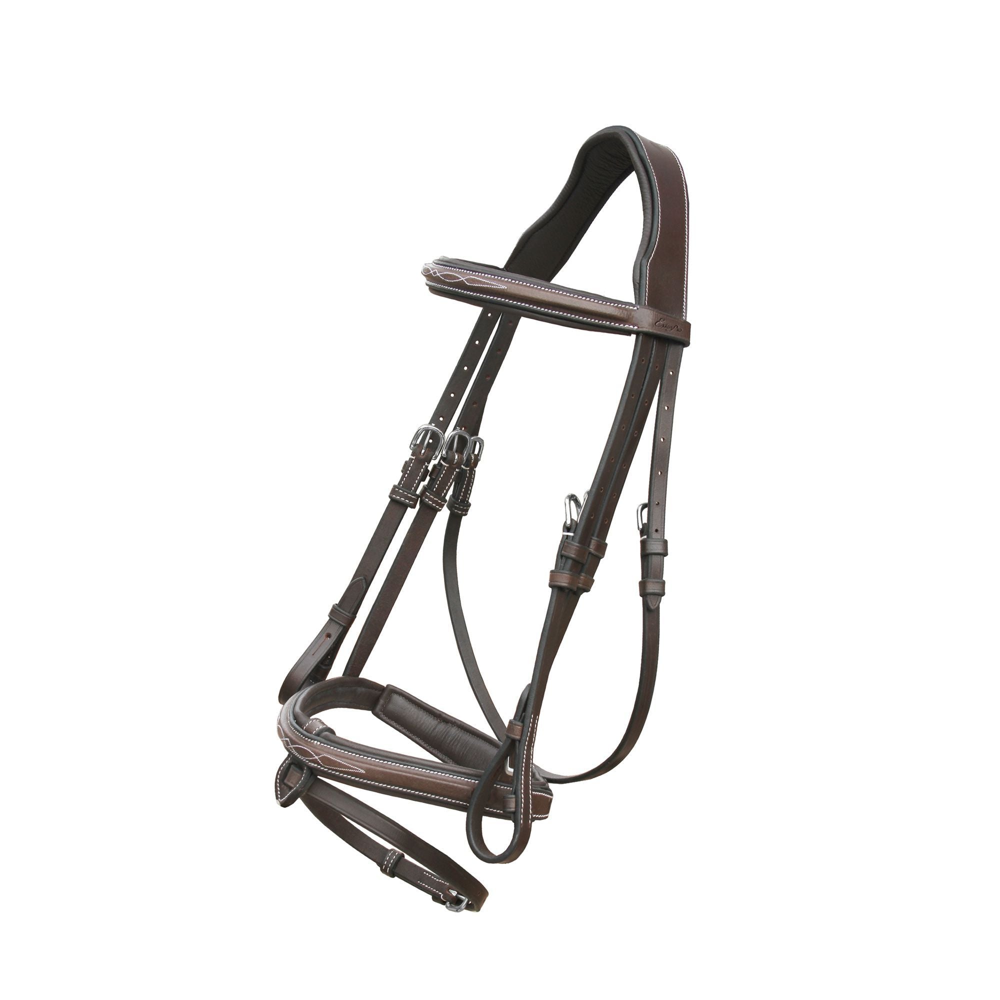 Image of ExionPro Designer Stitched Mono Crown Piece Snaffle Bridle With Rubber Reins