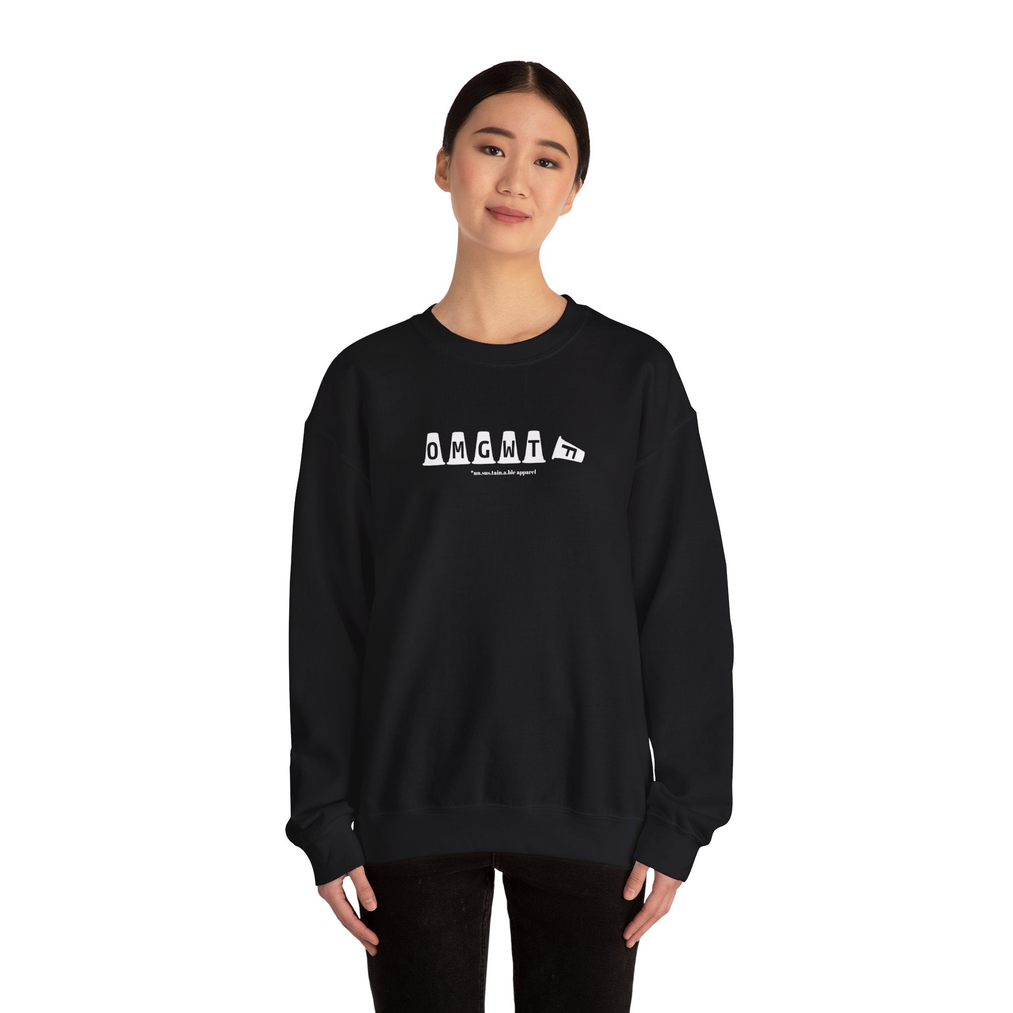 Image of Unisex Heavy Blend™ Crewneck Sweatshirt - OMGWTF - Tilted