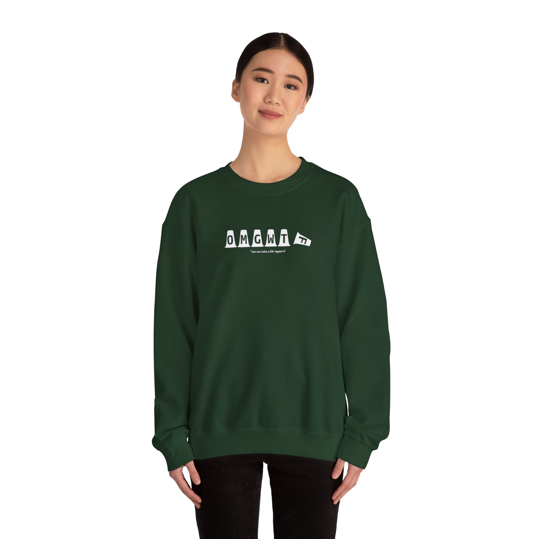 Image of Unisex Heavy Blend™ Crewneck Sweatshirt - OMGWTF - Tilted