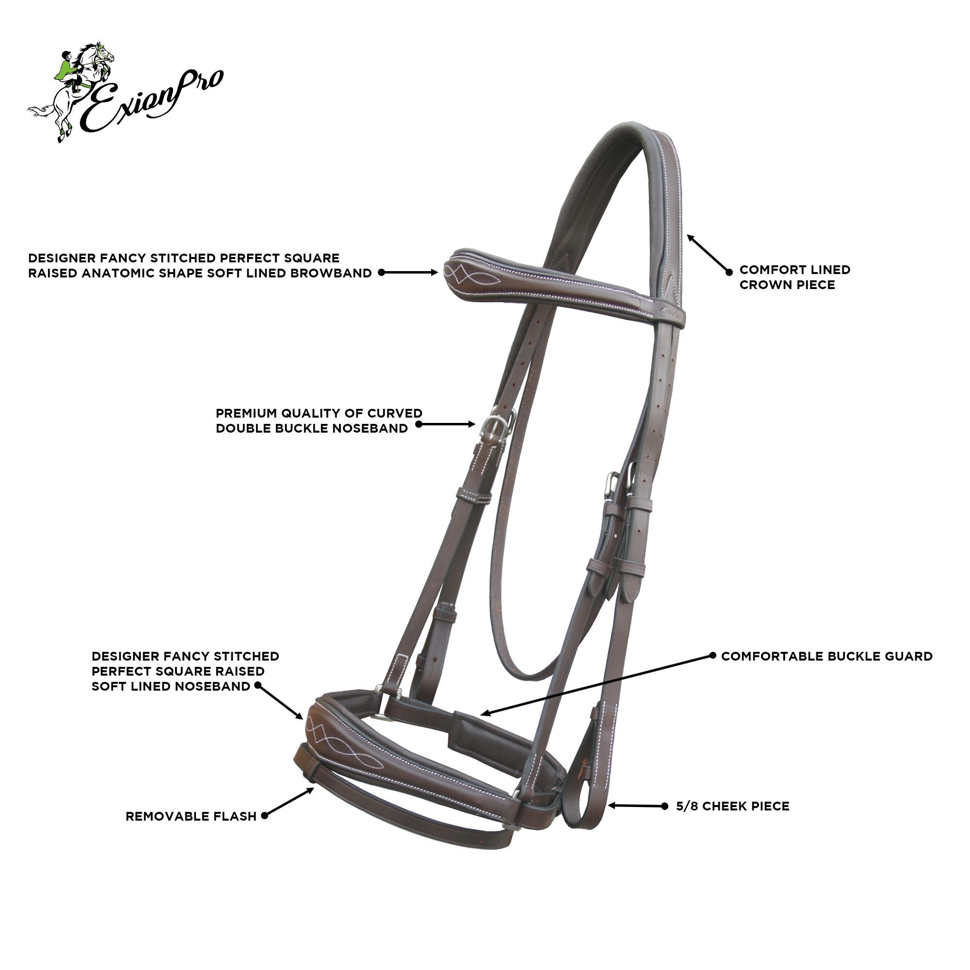 Image of ExionPro Anatomical Dressage Bridle with Reins