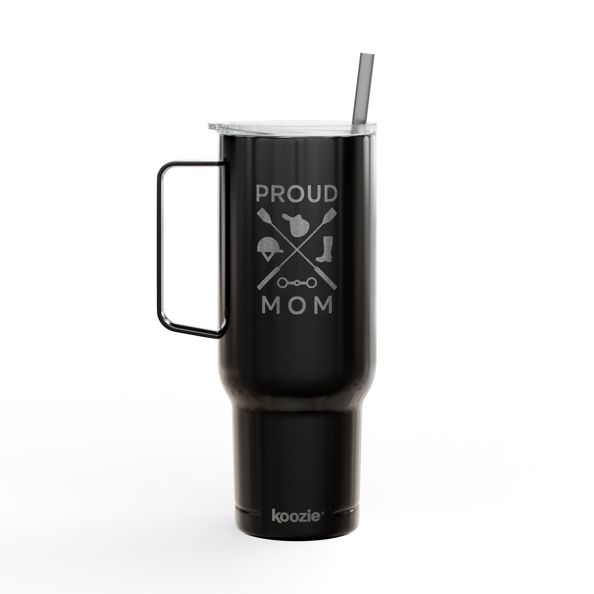 Insulated Tumbler with Lid, 40oz (Engraving) - Proud Mom - Crops Cross