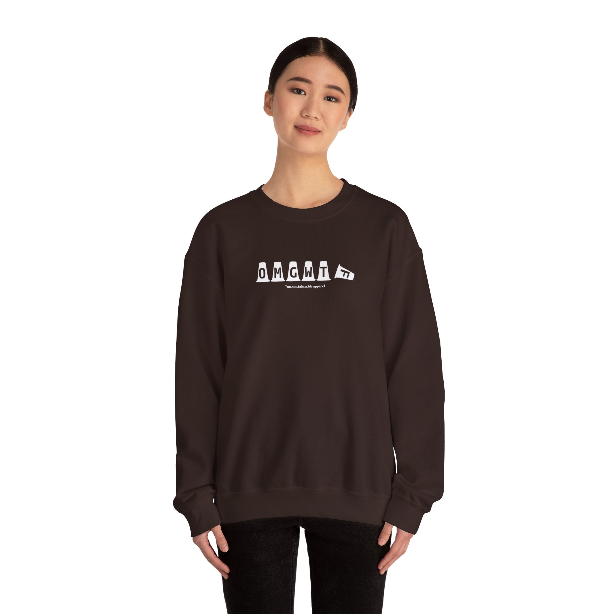 Image of Unisex Heavy Blend™ Crewneck Sweatshirt - OMGWTF - Tilted