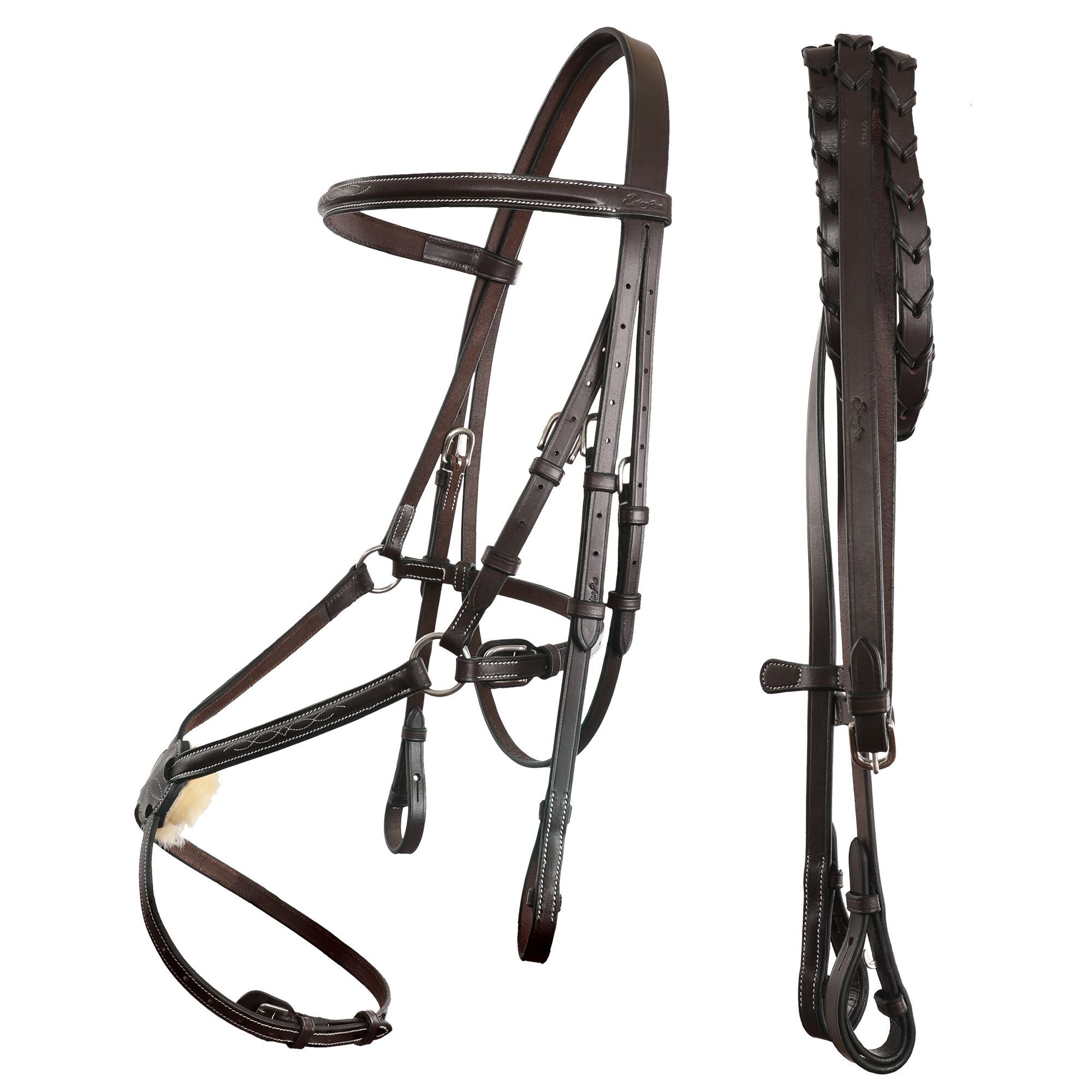Image of ExionPro Traditional Figure 8 Bridle With Laced Reins