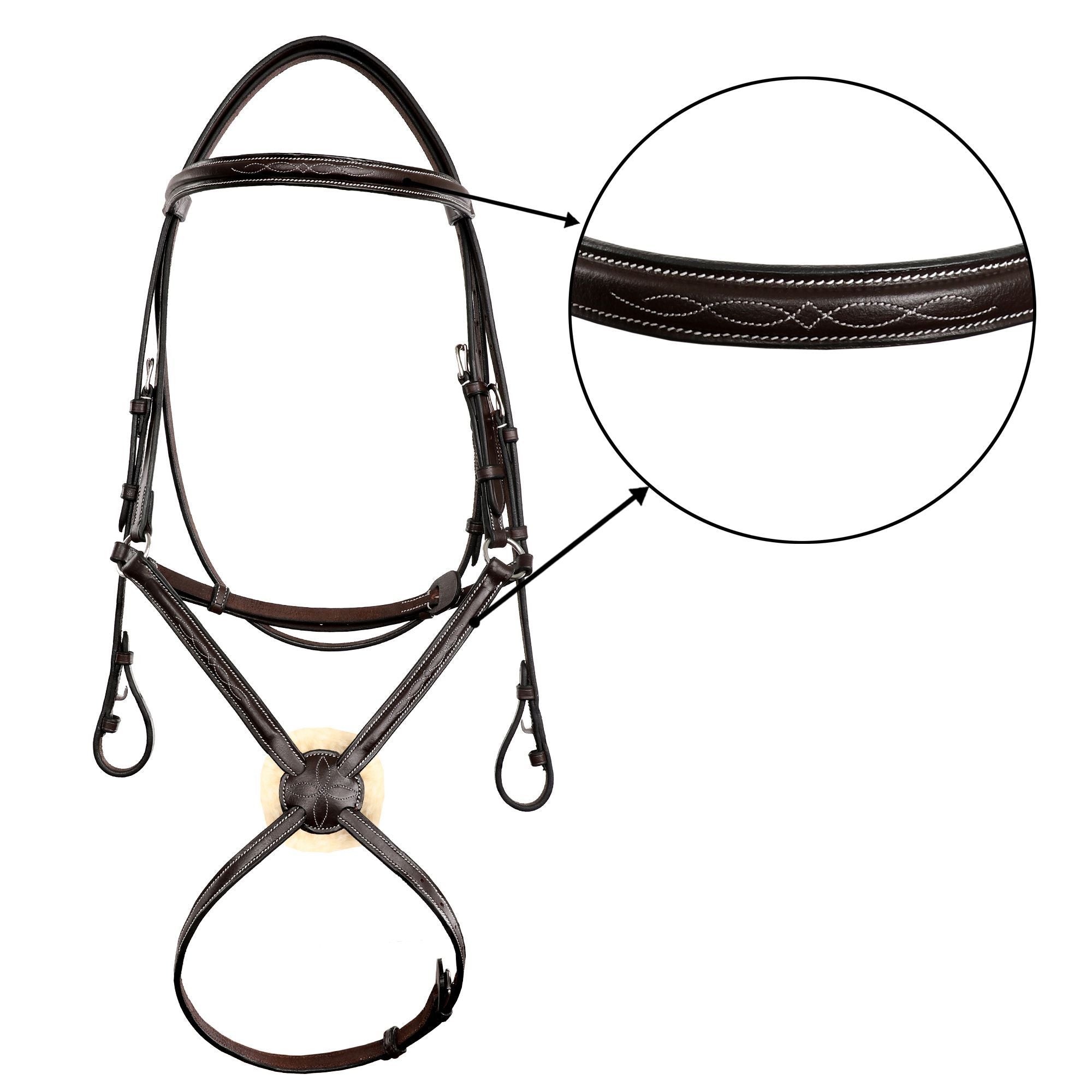 Image of ExionPro Traditional Figure 8 Bridle With Laced Reins