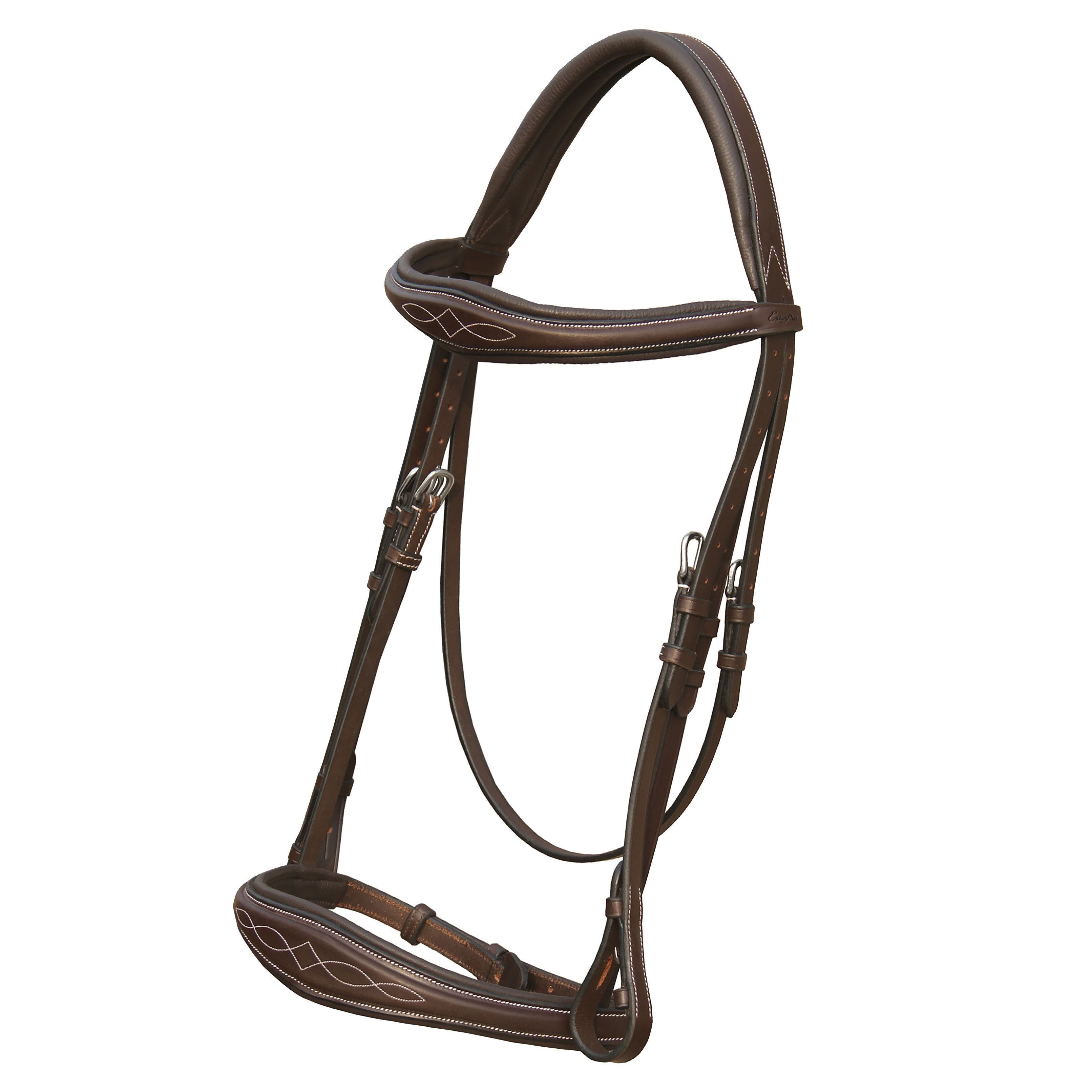 Image of ExionPro Fancy Stitched Raised Anatomical Bridle with Reins without Flash