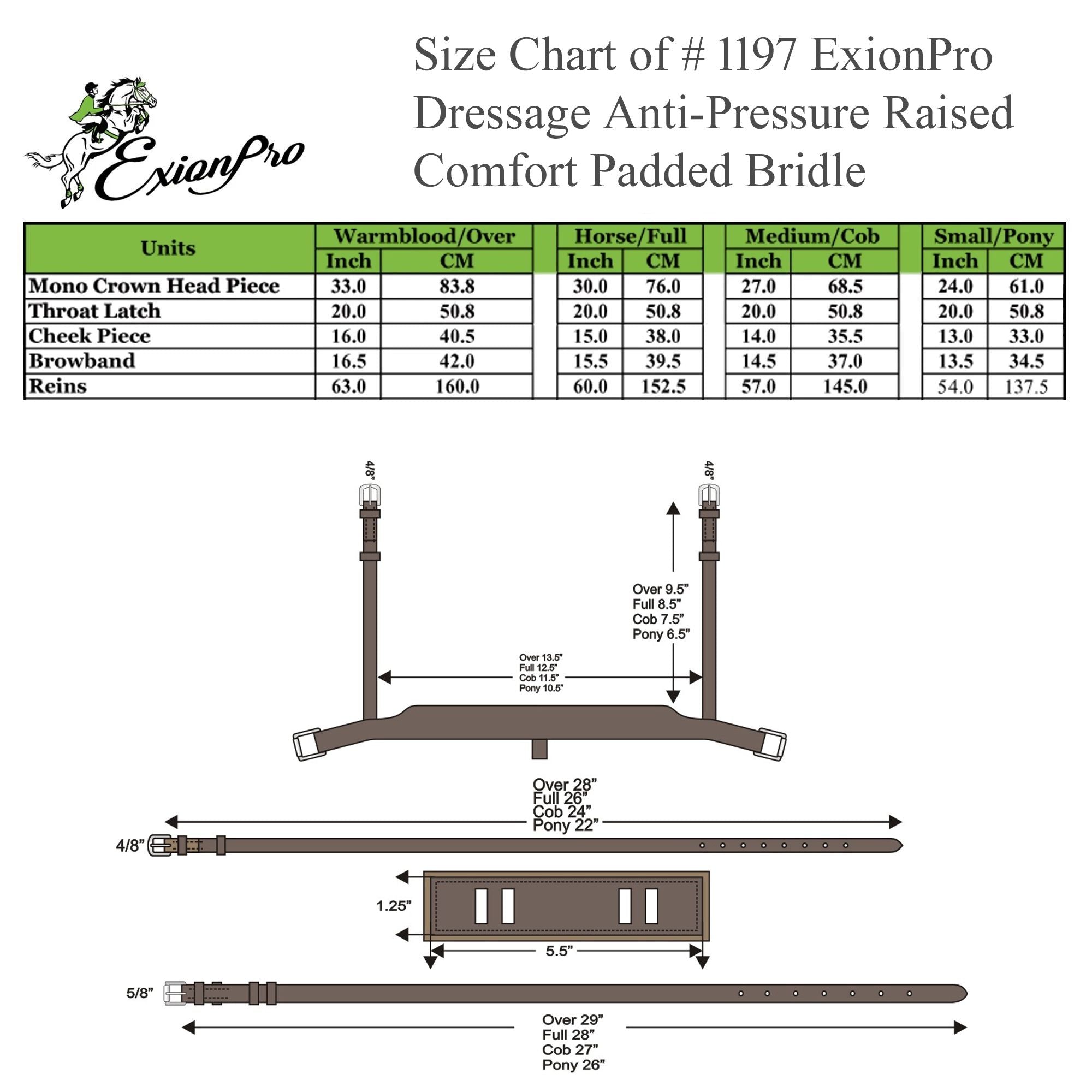 Image of Replacement Noseband of ExionPro 'Ursa' Anatomic Dressage Bridle