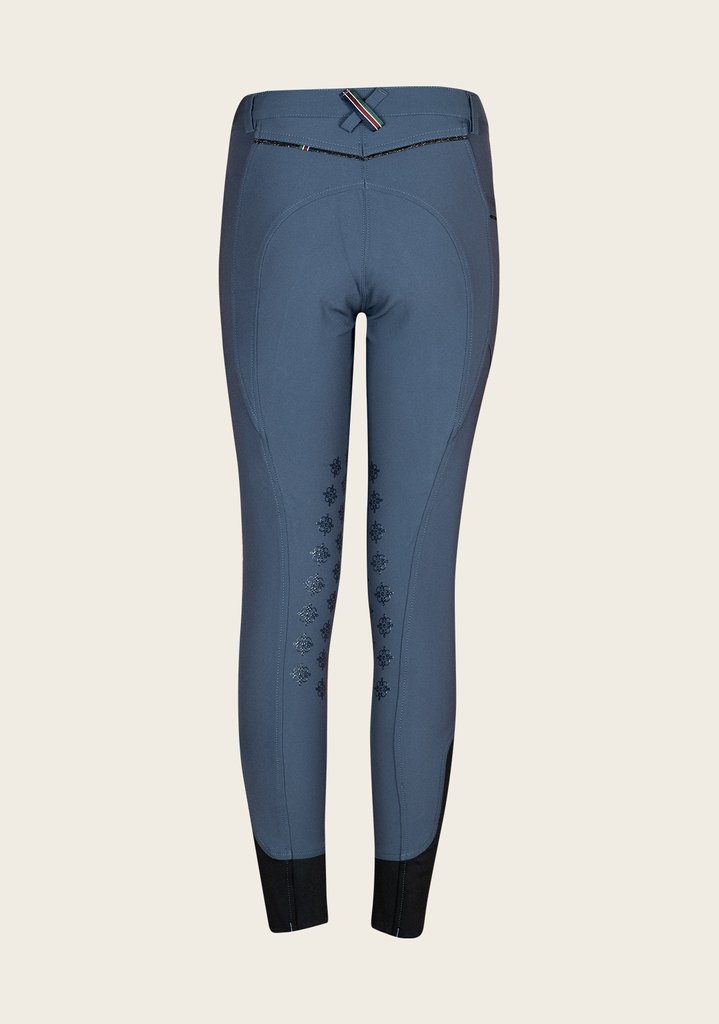 Image of Espoir Inspire Smokey Blue Knee Patch Bamboo Breeches