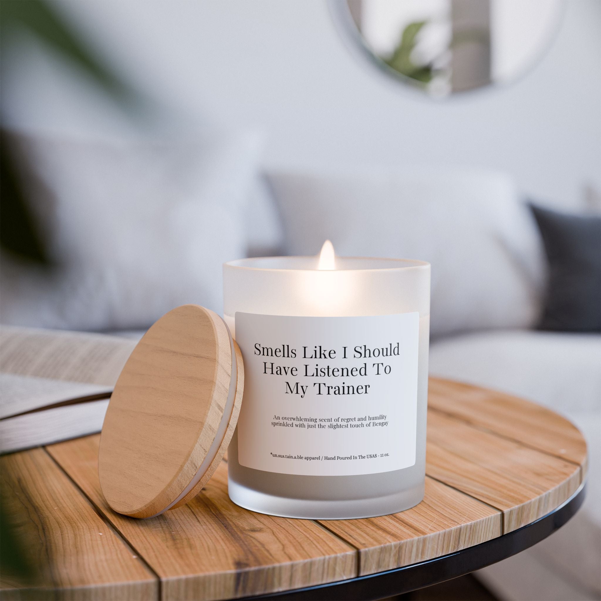 Image of Frosted Glass Candle, 11oz - Listened To Trainer