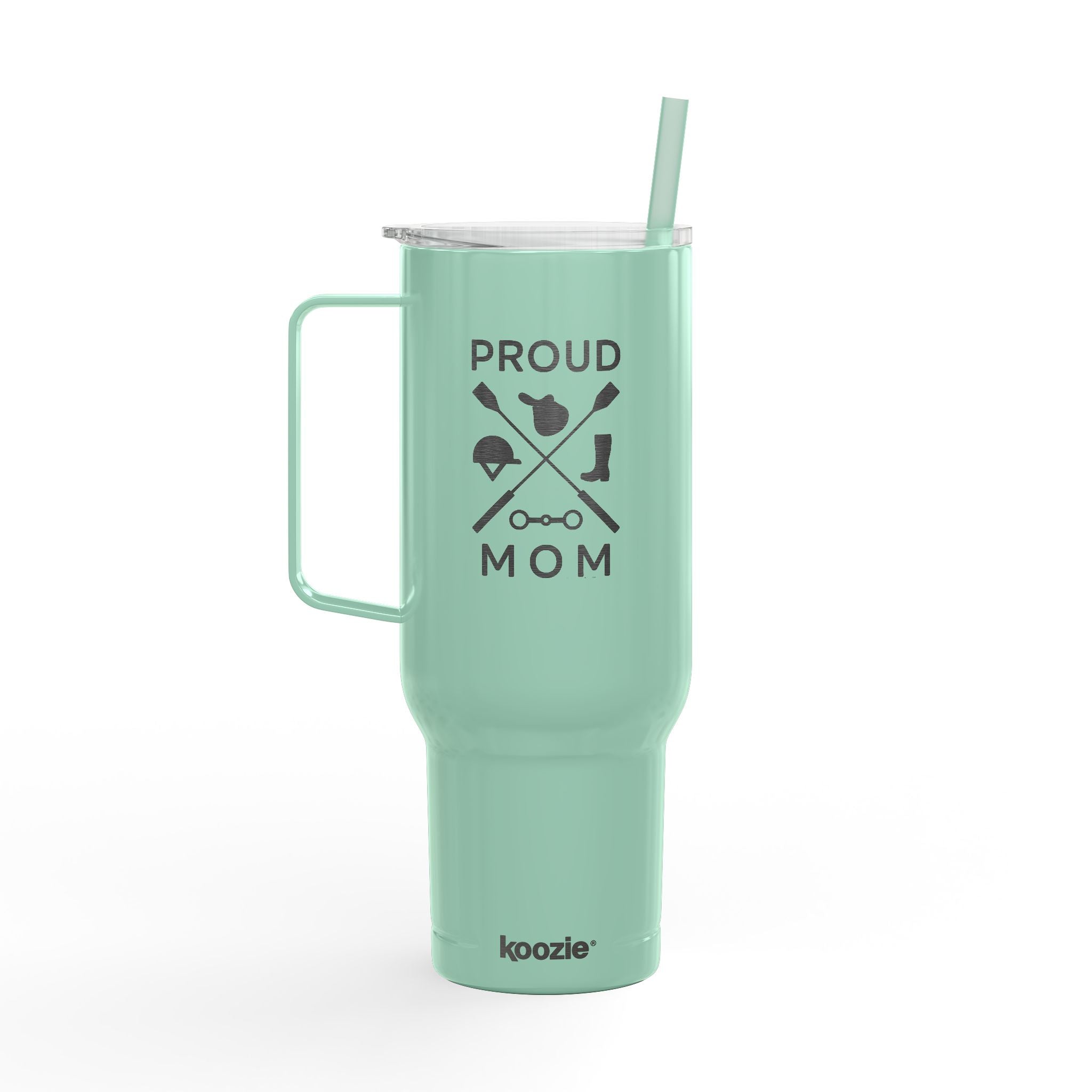 Insulated Tumbler with Lid, 40oz (Engraving) - Proud Mom - Crops Cross
