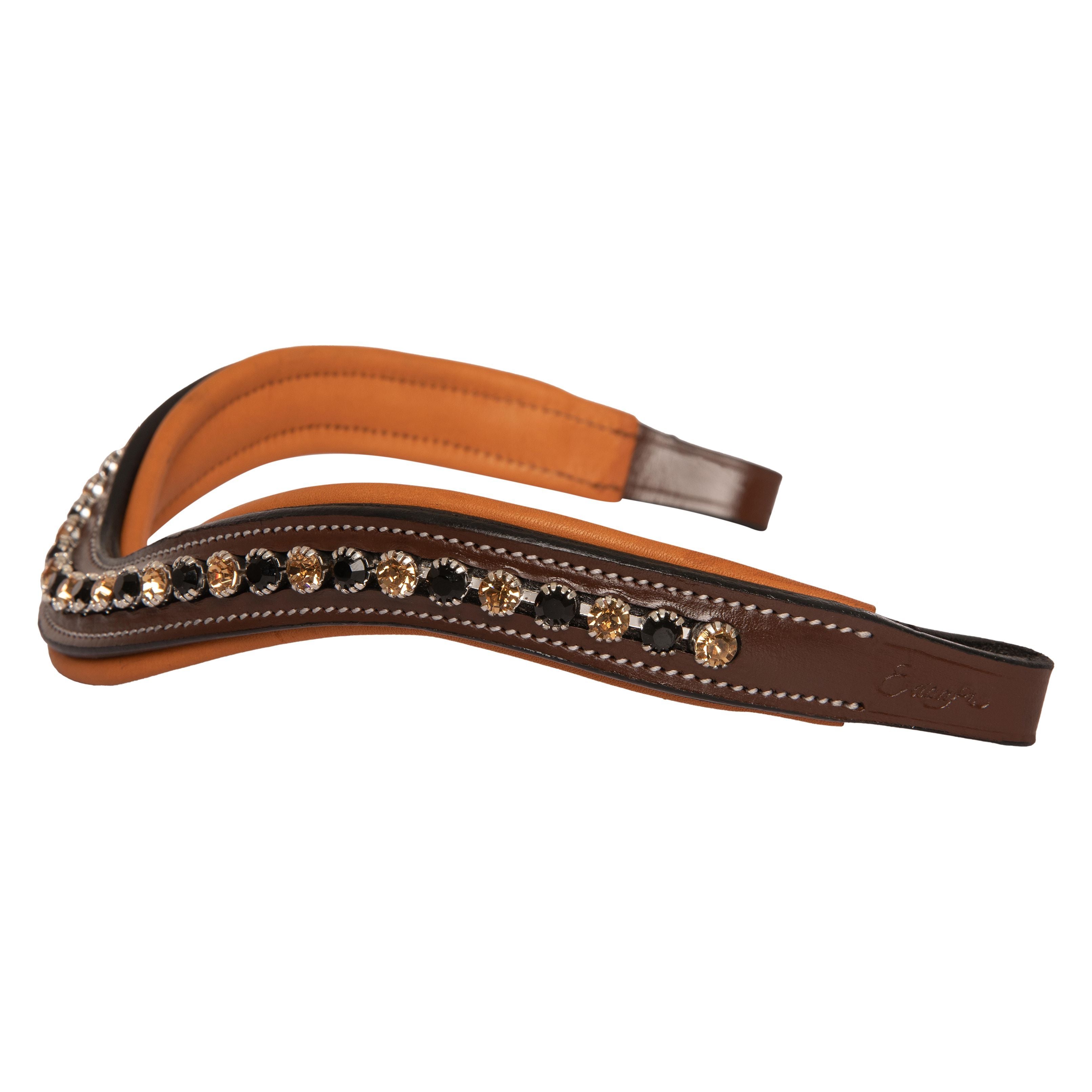 Image of ExionPro Large Dual Coloured Glittering Black, Golden Crystal Browband