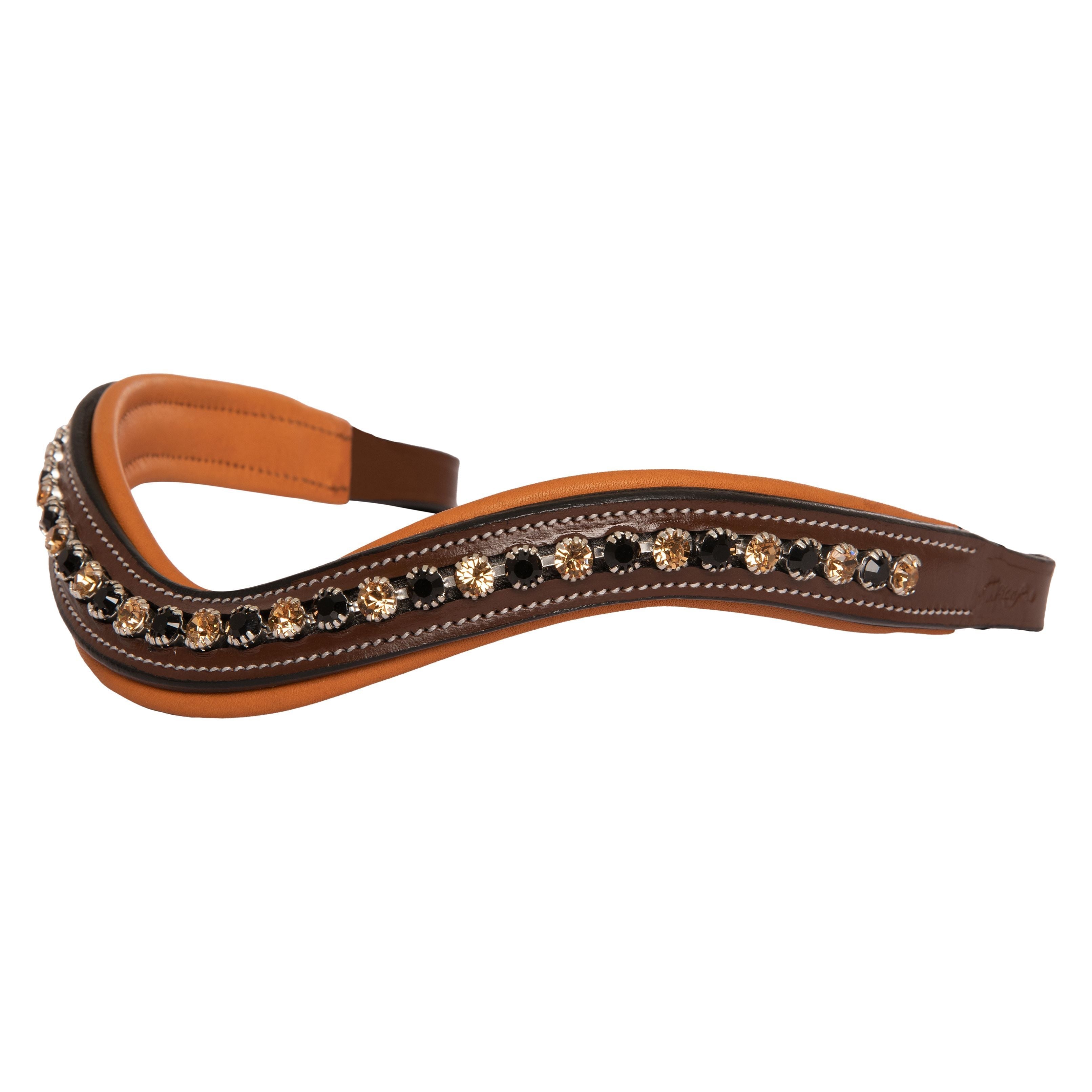 Image of ExionPro Large Dual Coloured Glittering Black, Golden Crystal Browband