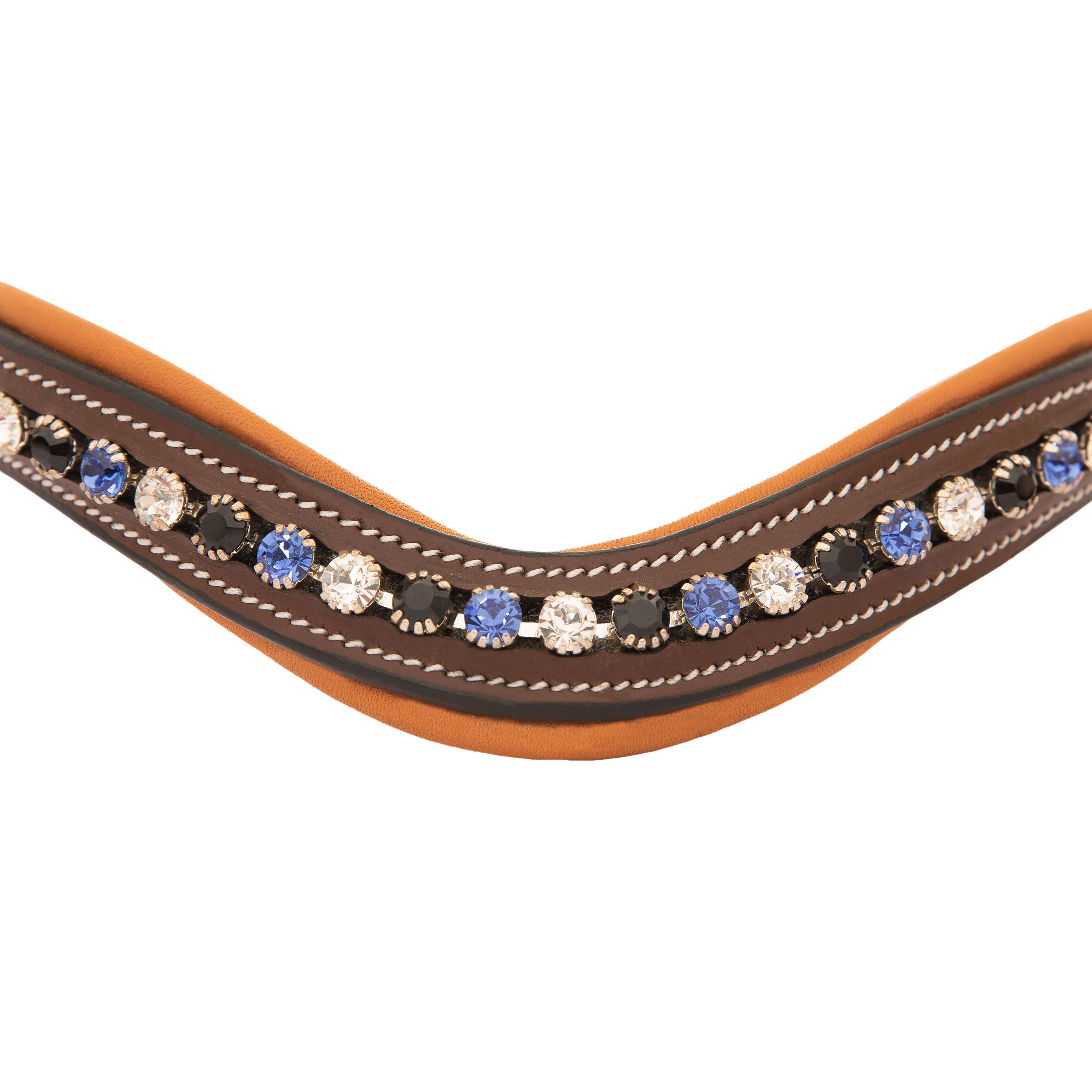 Image of ExionPro Elegant, Attractive Blue, Black & Alternative Clear Crystal Browband