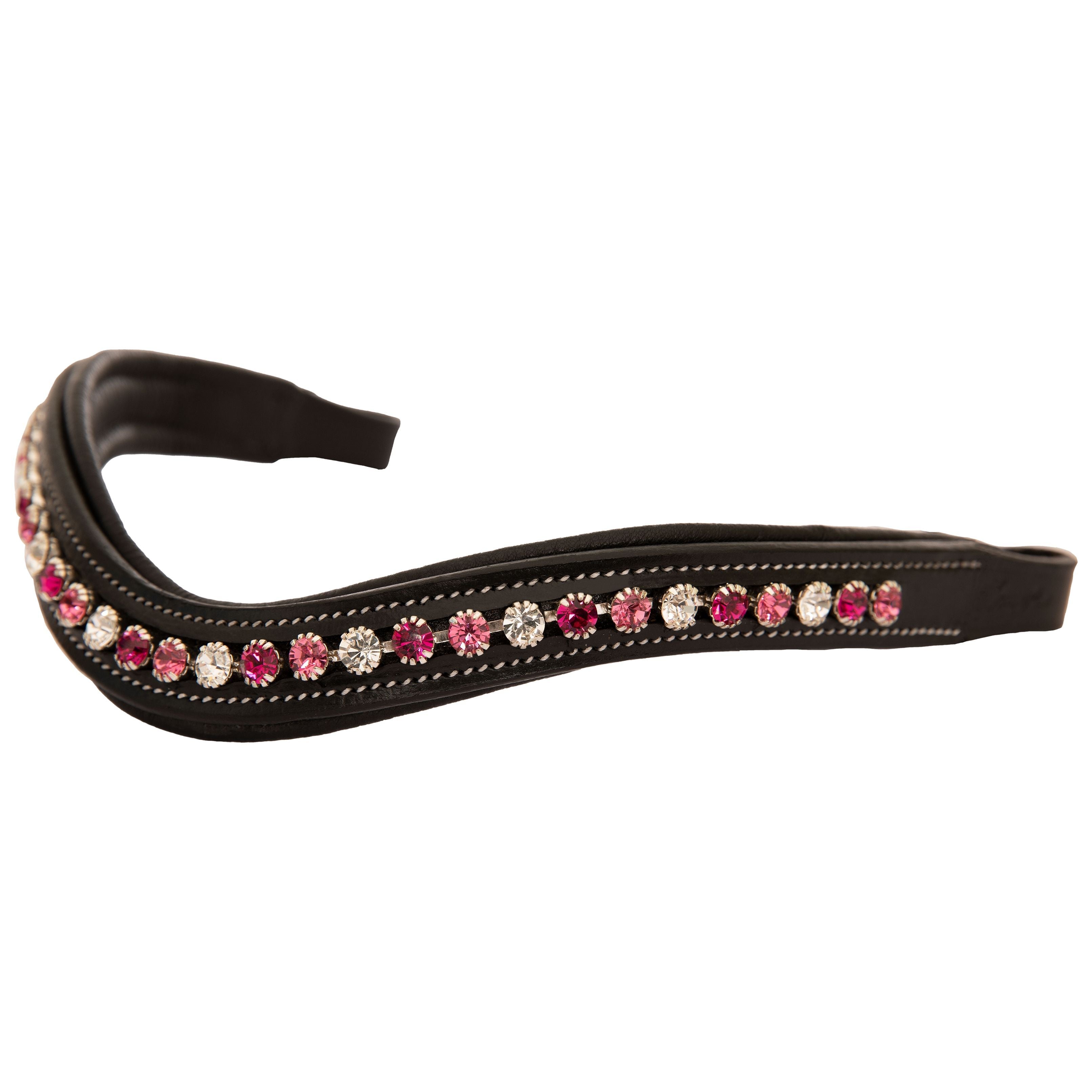 Image of ExionPro Designer Clear Light Pink & Maroon linked Crystal Browband