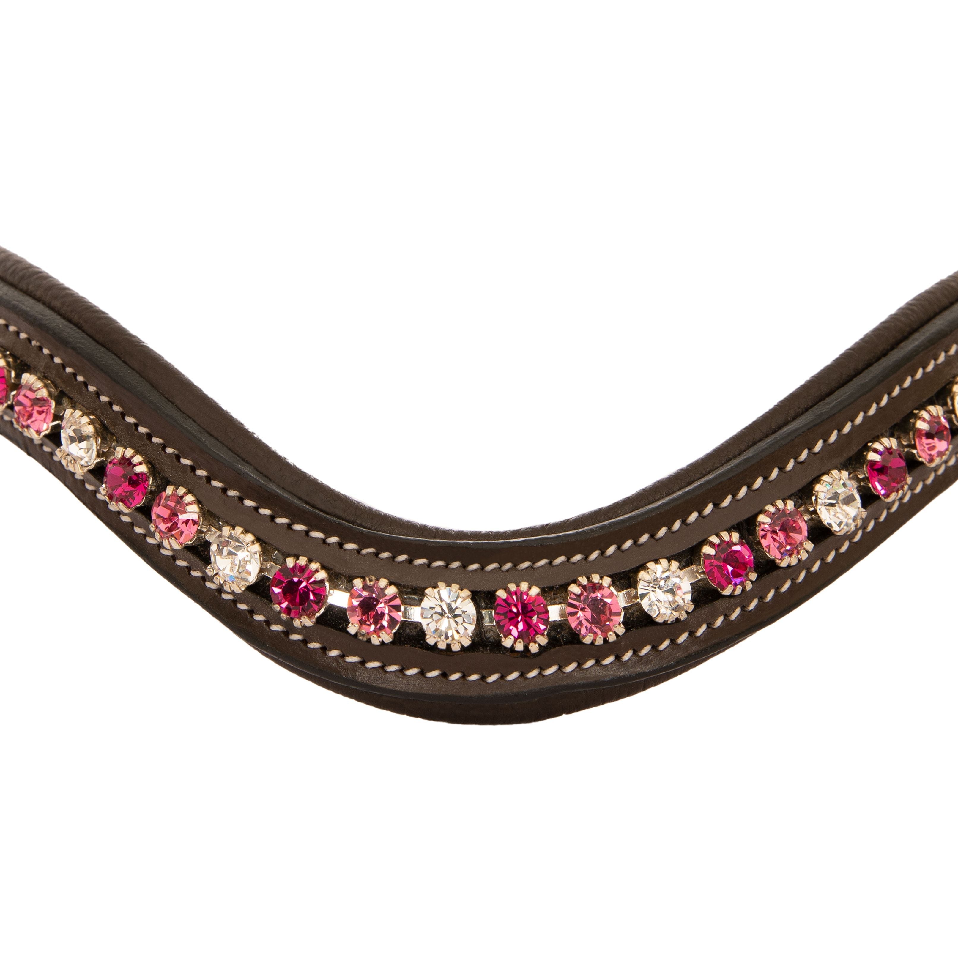 Image of ExionPro Designer Clear Light Pink & Maroon linked Crystal Browband