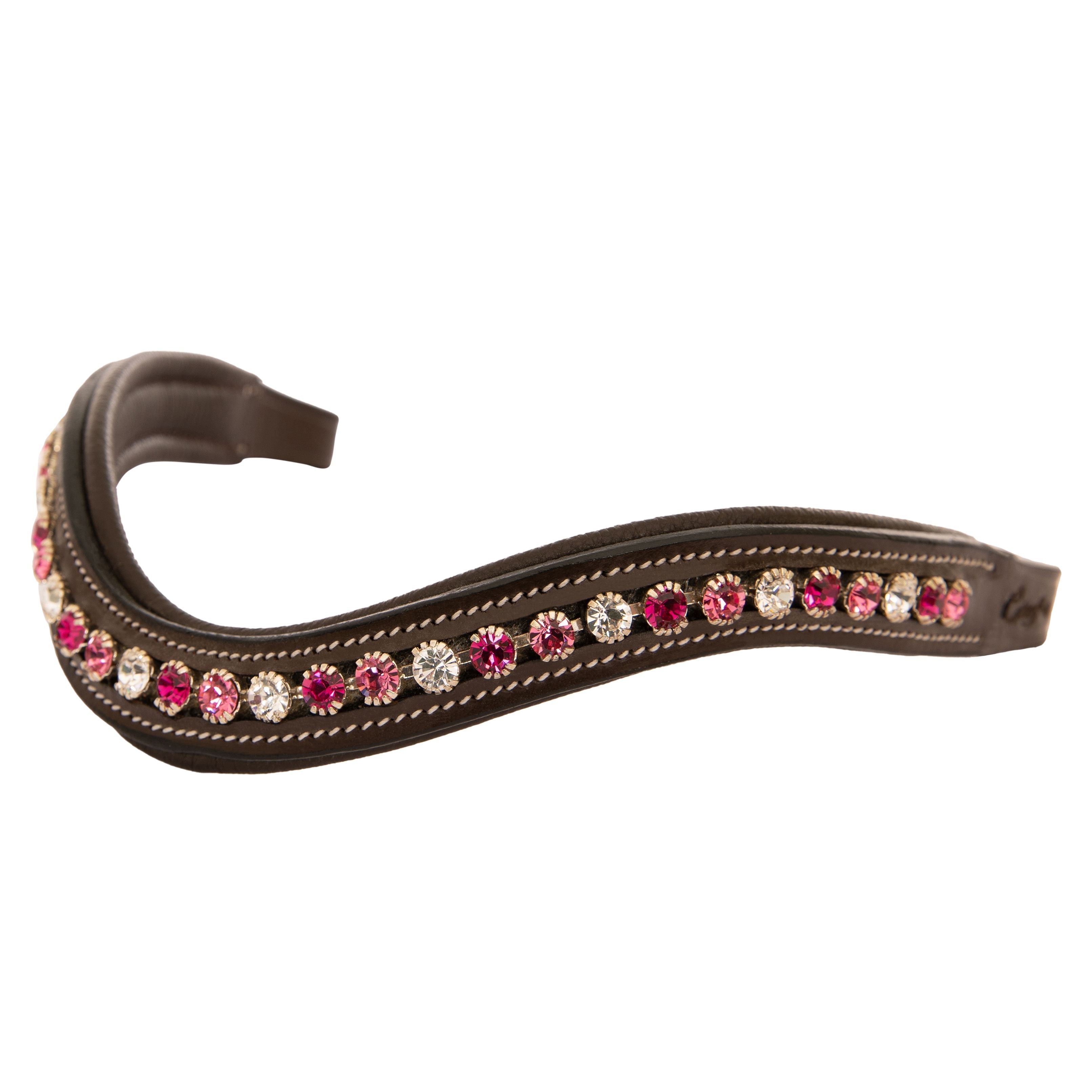 Image of ExionPro Designer Clear Light Pink & Maroon linked Crystal Browband