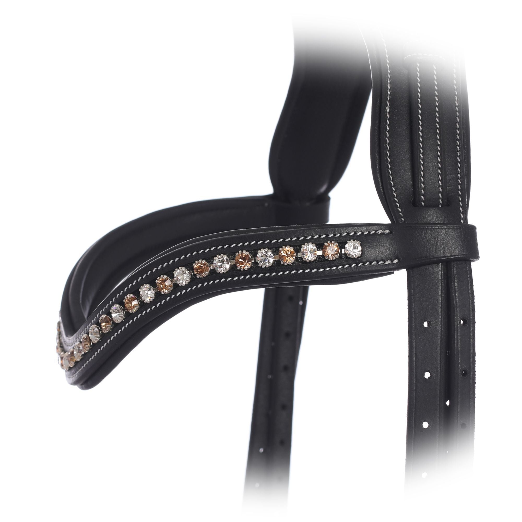 Image of ExionPro Elegant Soft Padded Light Peach, Clear Crystal Browband