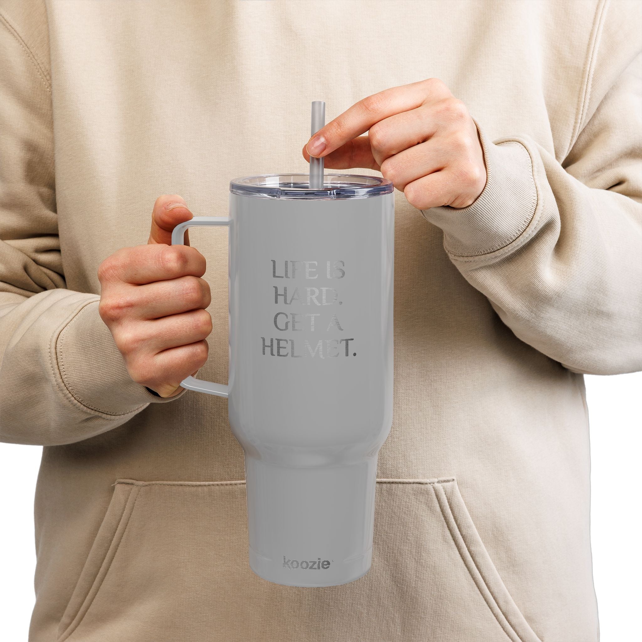 Image of Insulated Tumbler with Lid, 40oz (Engraving) - Life Is Hard