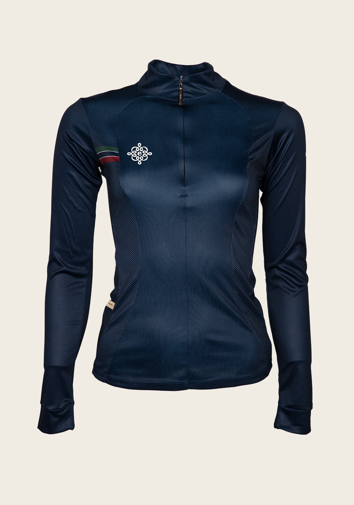Image of Espoir Lumiere Eternal Collection Navy Quarter Zip Sun Shirt Short Sleeve