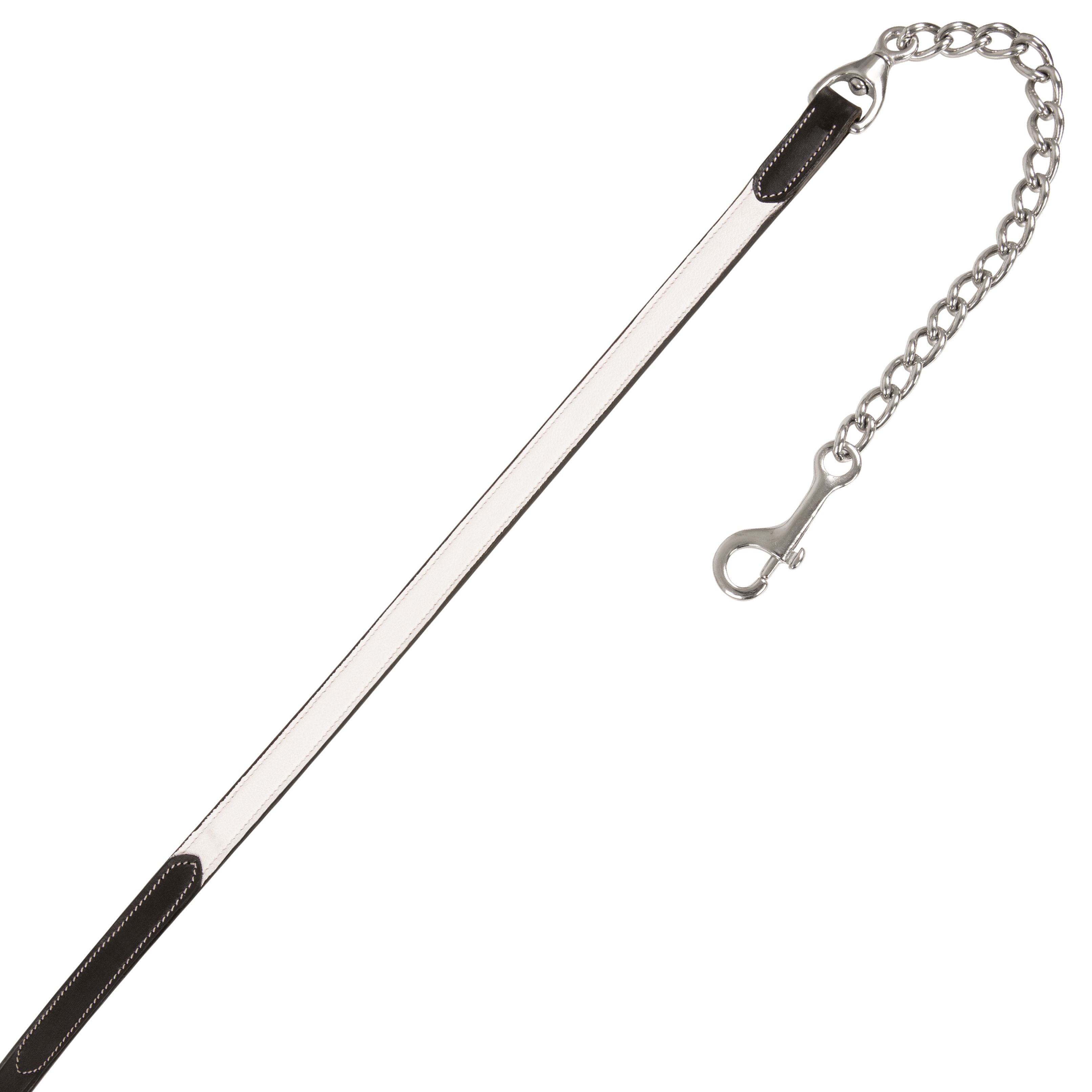 Image of ExionPro Duo-Tone Leather Lead with Chain - White