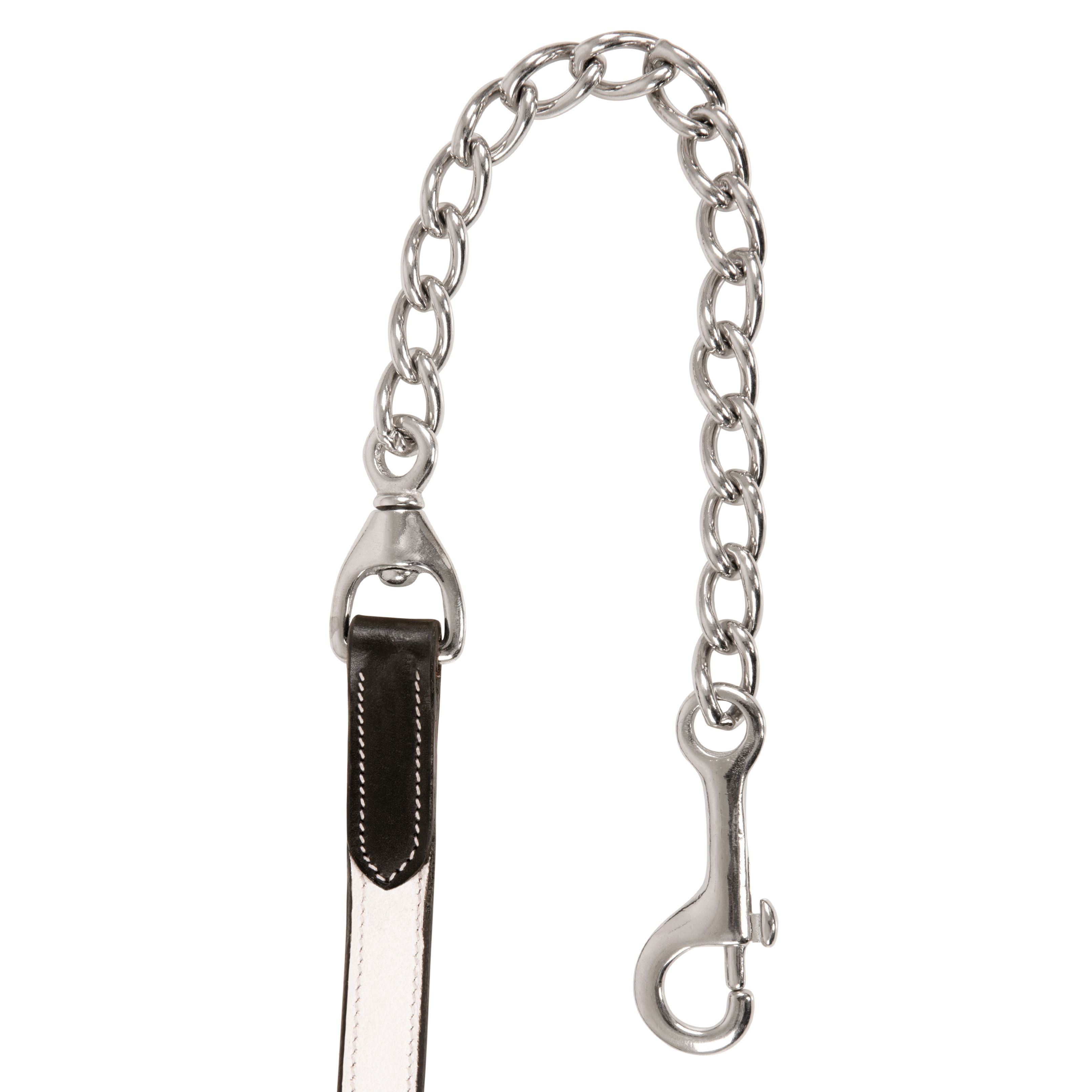 Image of ExionPro Duo-Tone Leather Lead with Chain - White