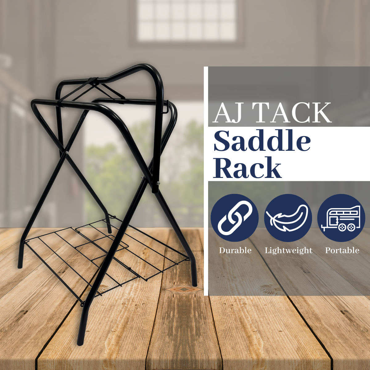 Image of AJ Tack Freestanding Full Size Portable Horse Saddle Rack
