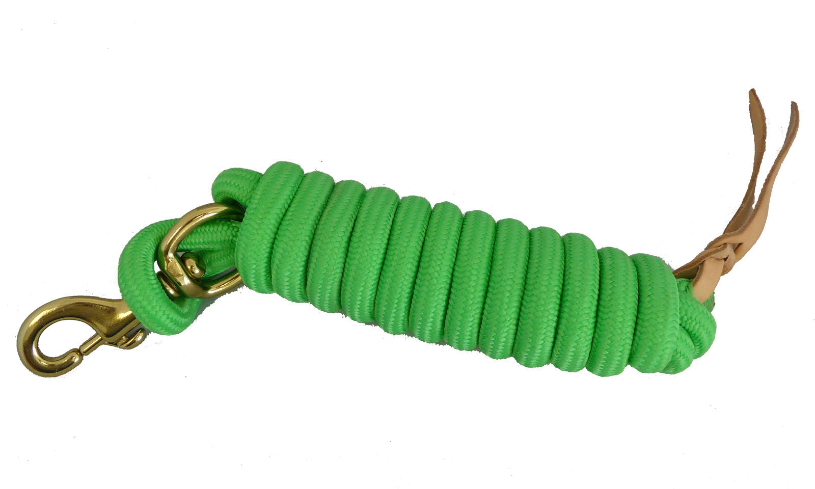 Image of AJ Tack 9 Foot Nylon Lead Rope with Leather Popper