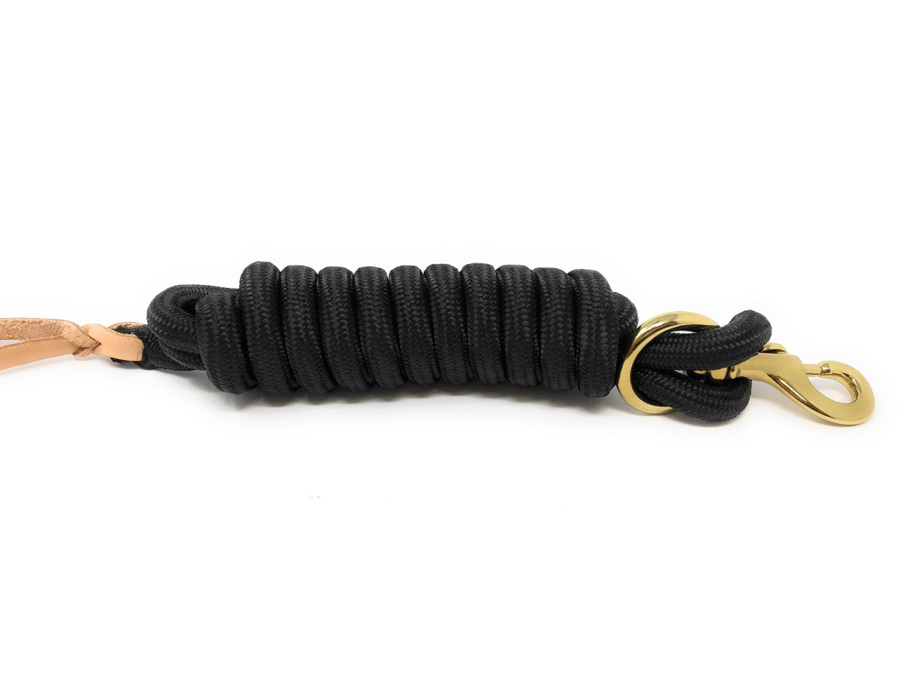 Image of AJ Tack 9 Foot Nylon Lead Rope with Leather Popper