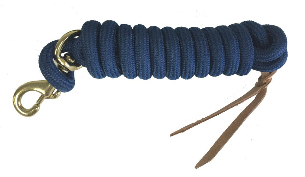 Image of AJ Tack 9 Foot Nylon Lead Rope with Leather Popper