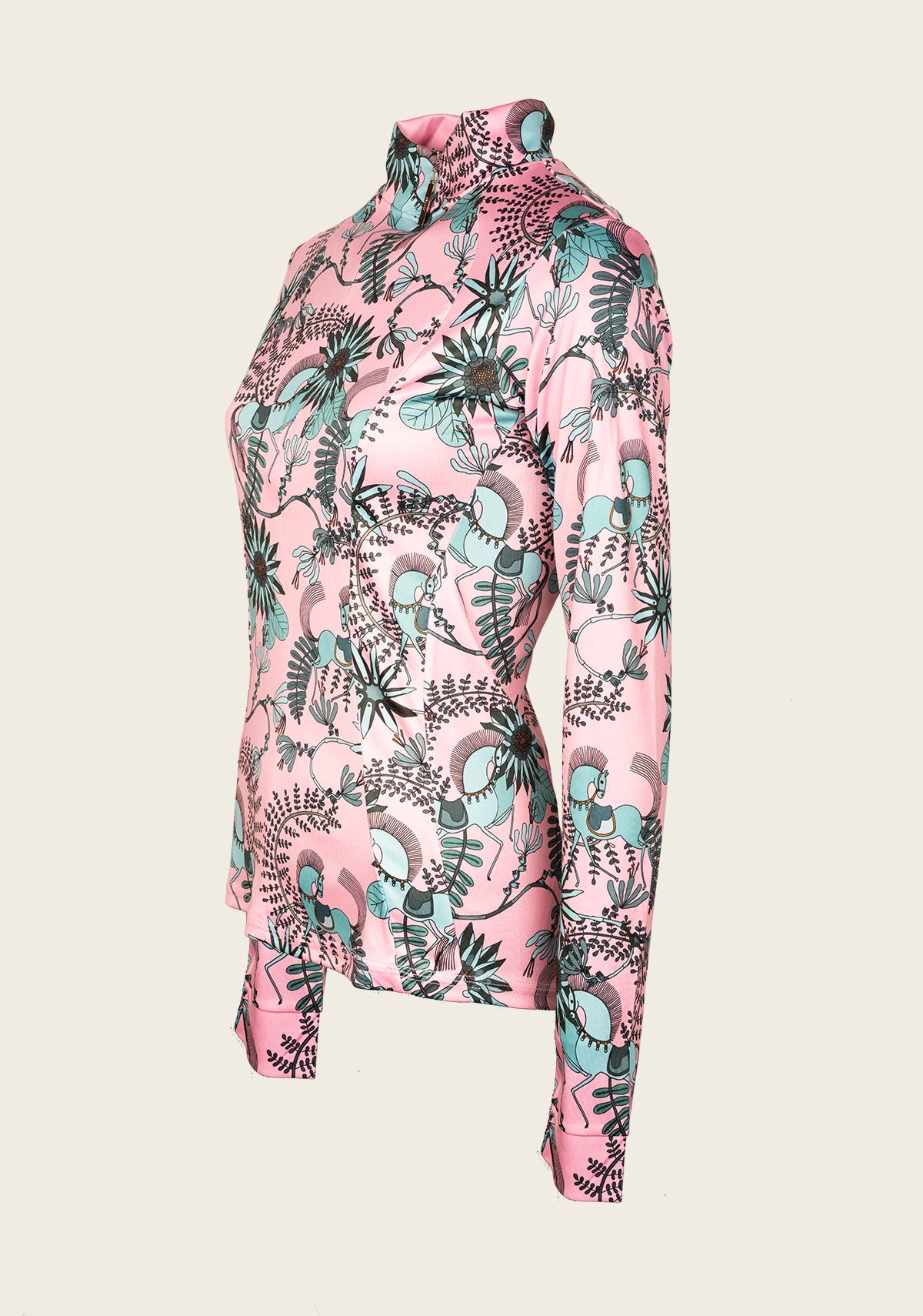 Image of Mint Magic in Pink Quarter Zip Sun Shirt