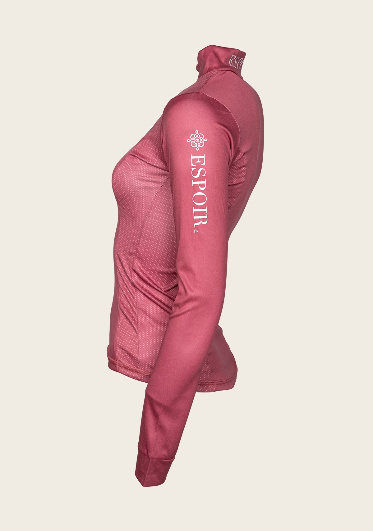 Image of Espoir Lumiere Eternal Collection Dirty Pink Quarter Zip Sun Shirt LONG SLEEVE