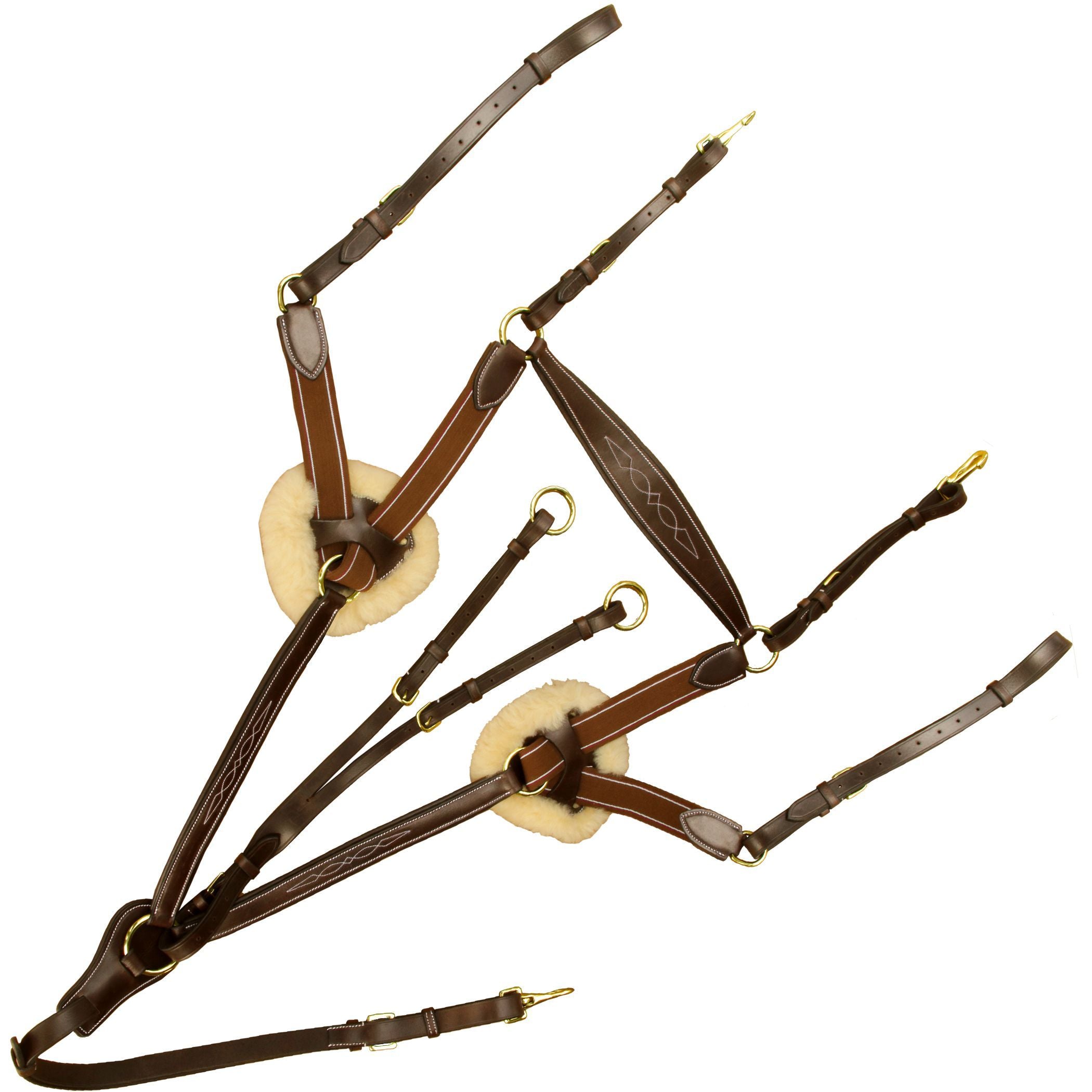 Image of ExionPro 5 Point Breastplate with Sheepskin Padding - Matching Elastic