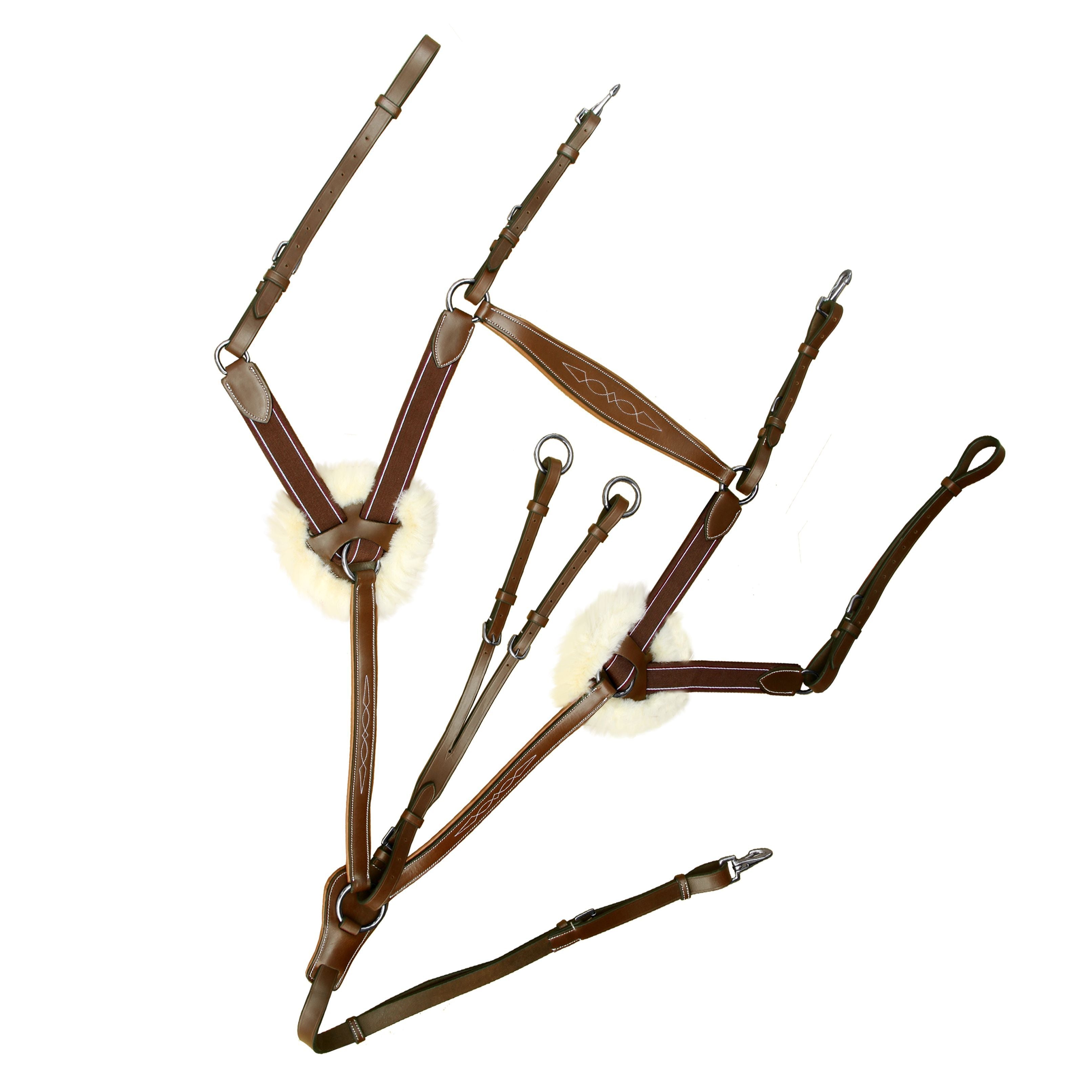 Image of ExionPro 5 Point Breastplate with Sheepskin Padding - Matching Elastic