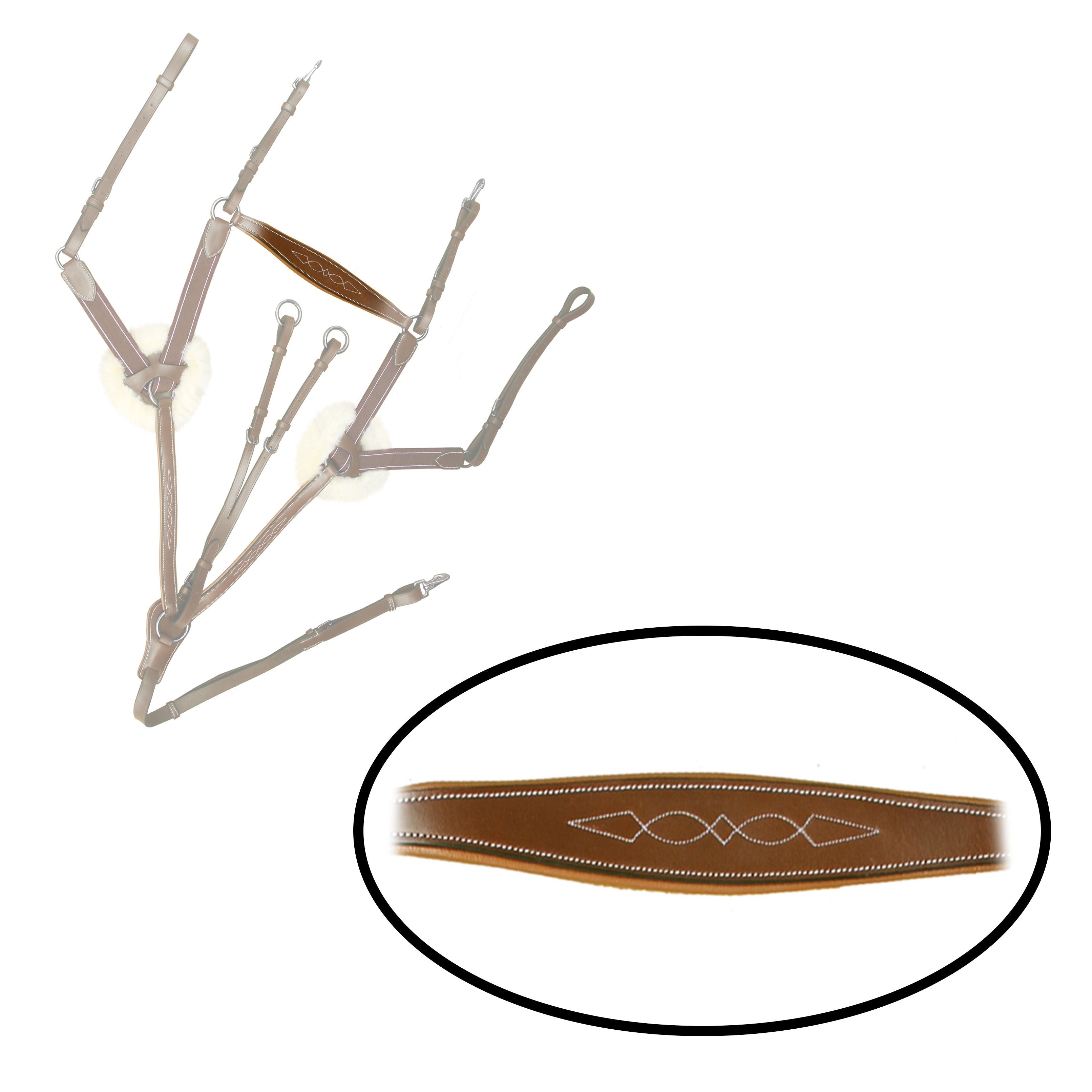 Image of ExionPro 5 Point Breastplate with Sheepskin Padding - Matching Elastic