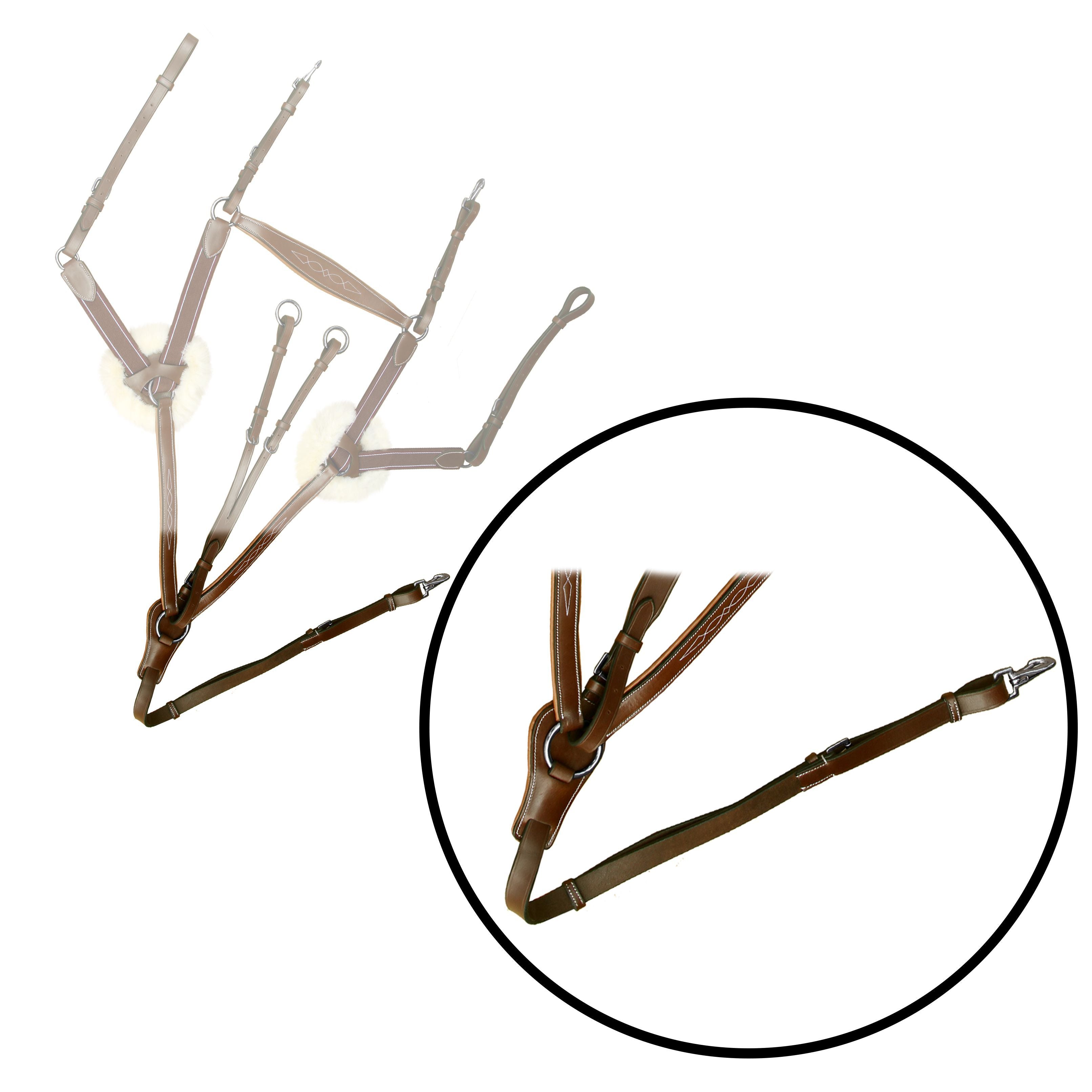 Image of ExionPro 5 Point Breastplate with Sheepskin Padding - Matching Elastic