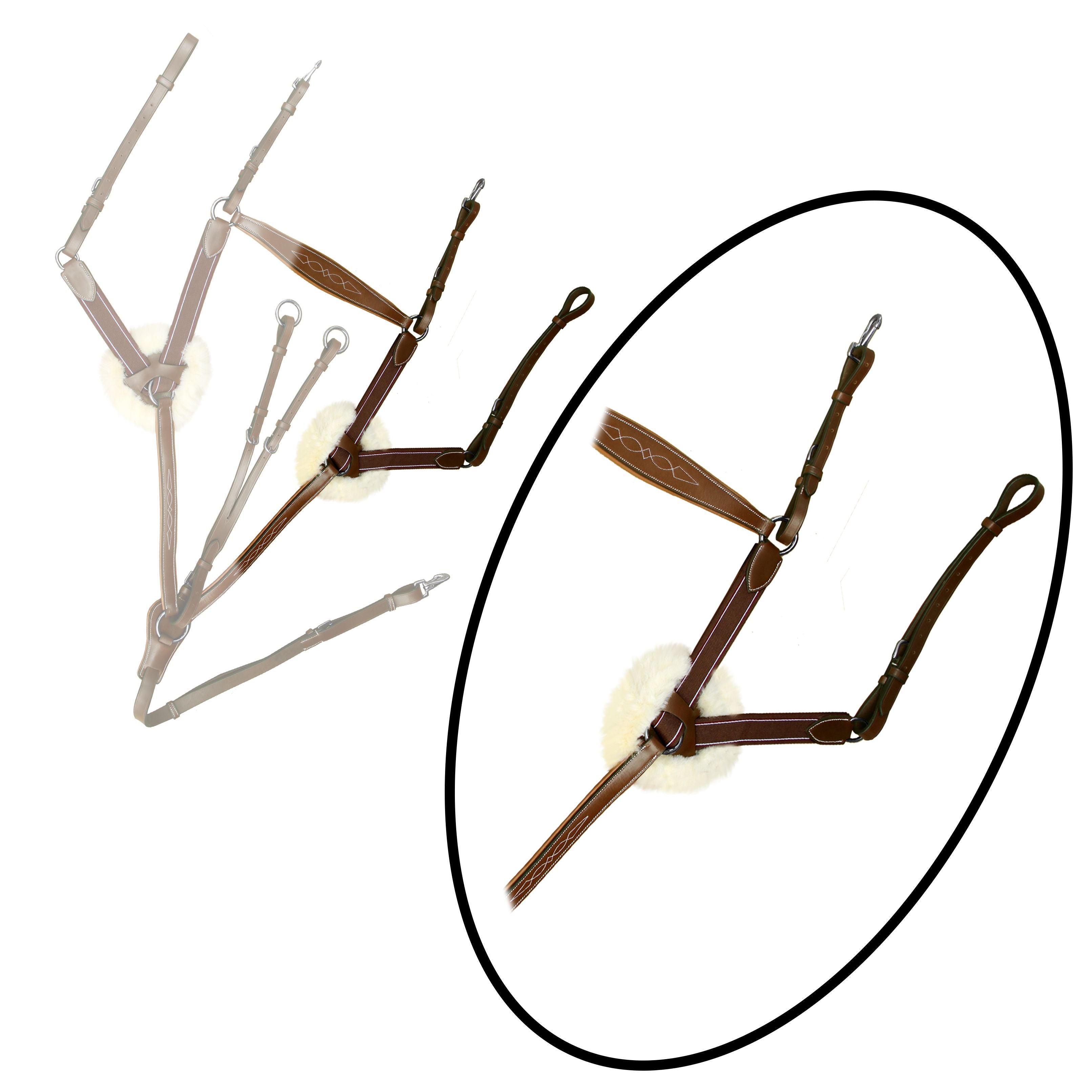 Image of ExionPro 5 Point Breastplate with Sheepskin Padding - Matching Elastic