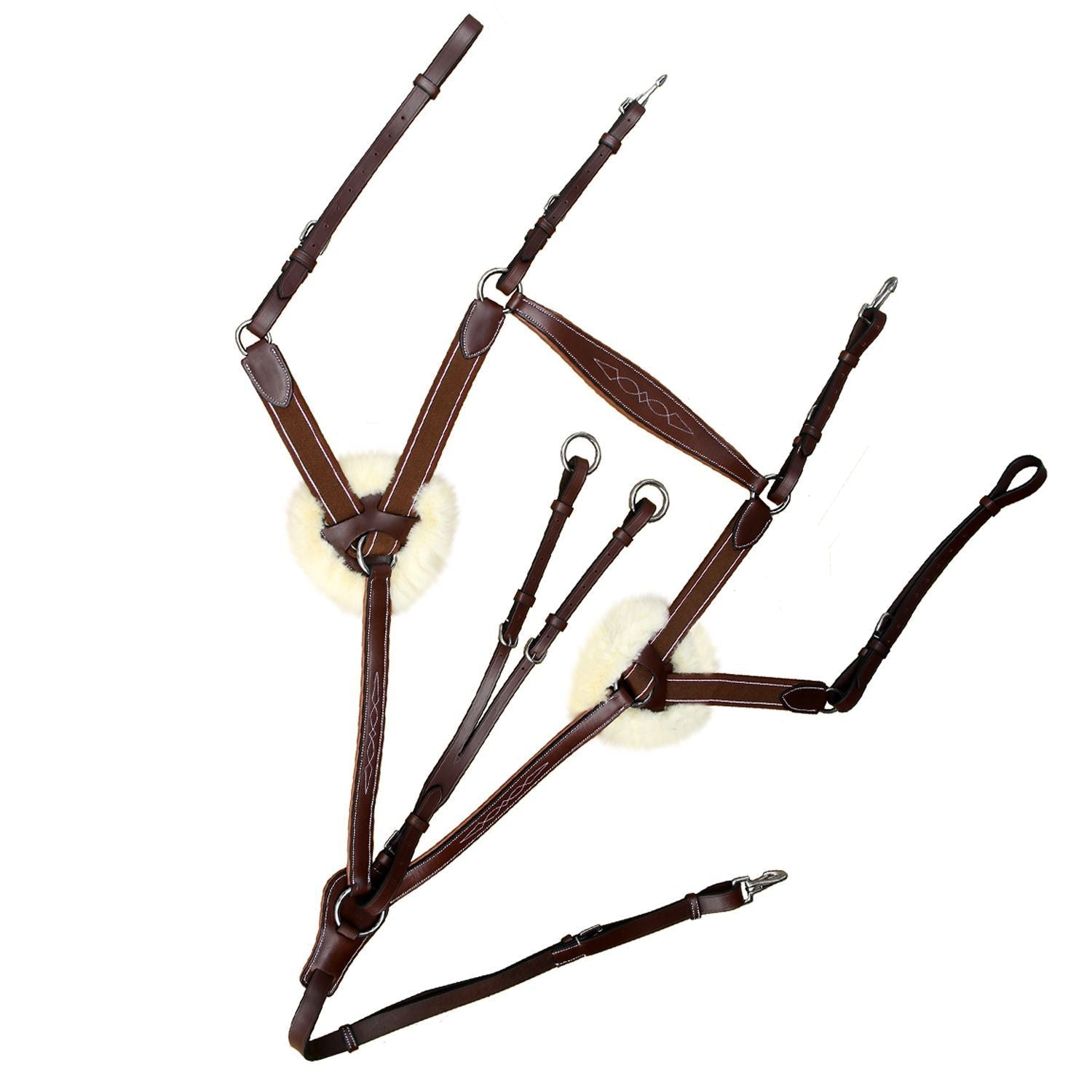 Image of ExionPro 5 Point Breastplate with Sheepskin Padding - Matching Elastic