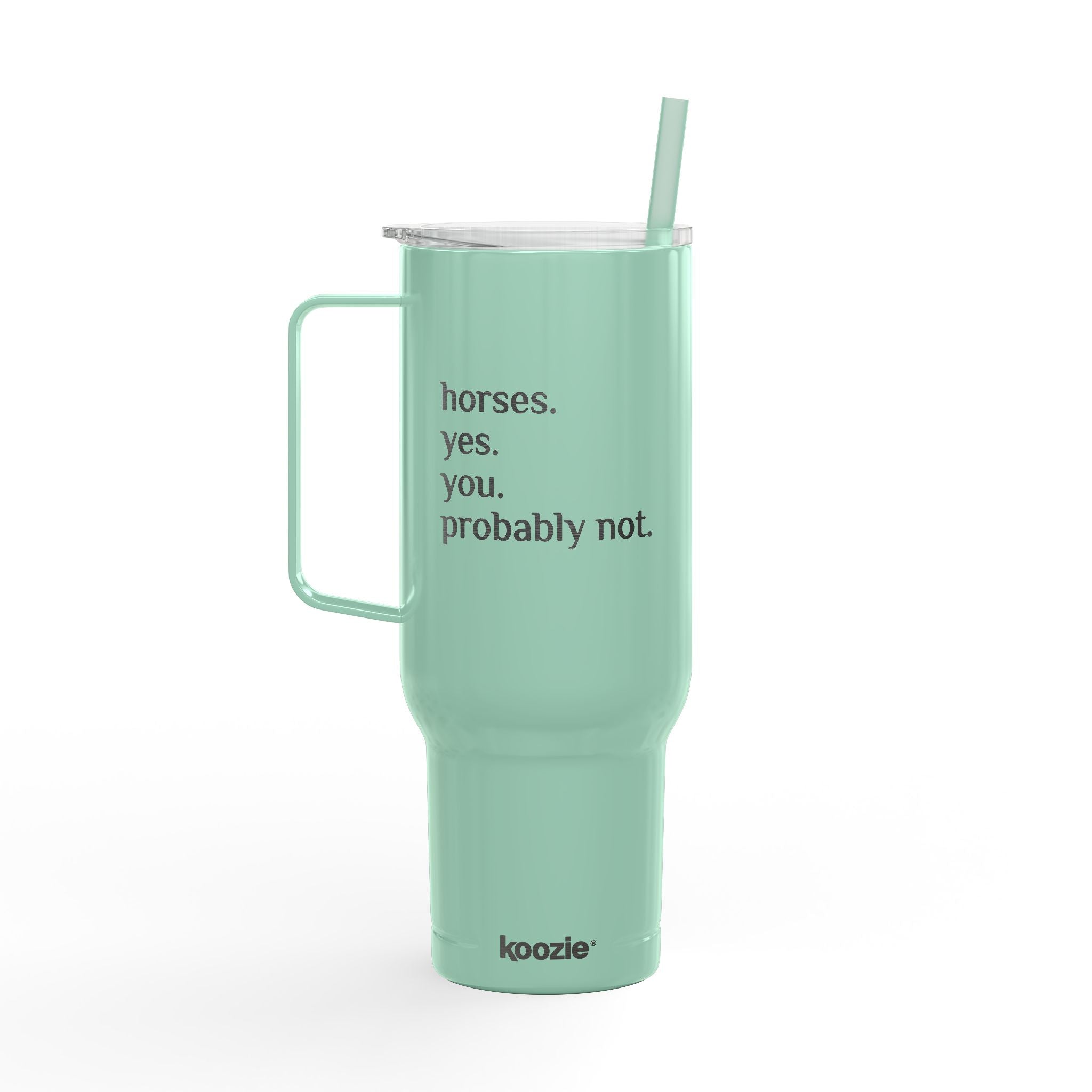 Image of Insulated Tumbler with Lid, 40oz (Engraving) - Horses. Yes.