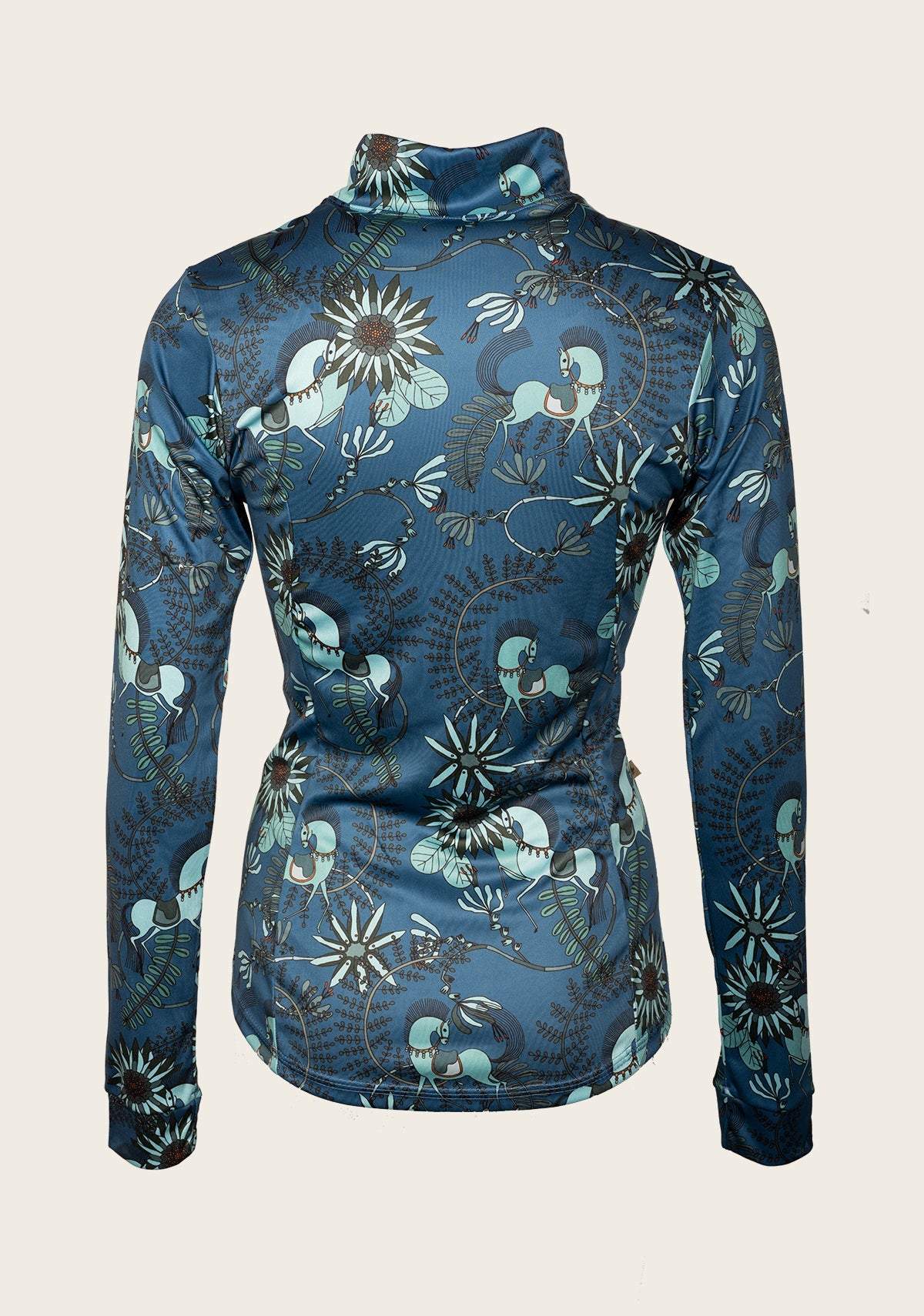 Image of Mint Magic on Harbor Blue Quarter Zip Sun Shirt