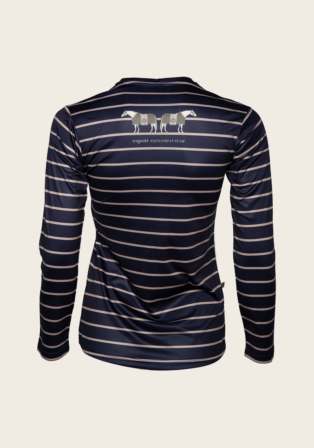 Image of Espoir Lumiere Beige & Navy Stripe T-Shirt