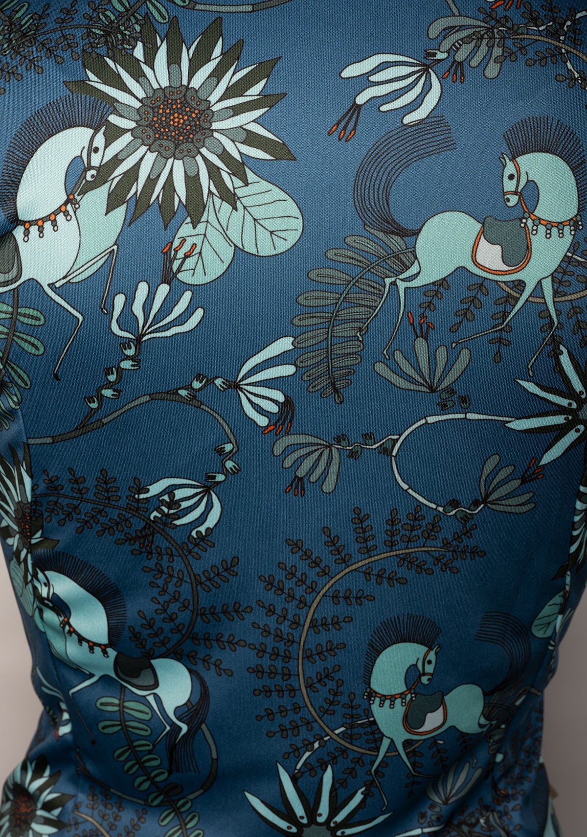 Image of Mint Magic on Harbor Blue Quarter Zip Sun Shirt