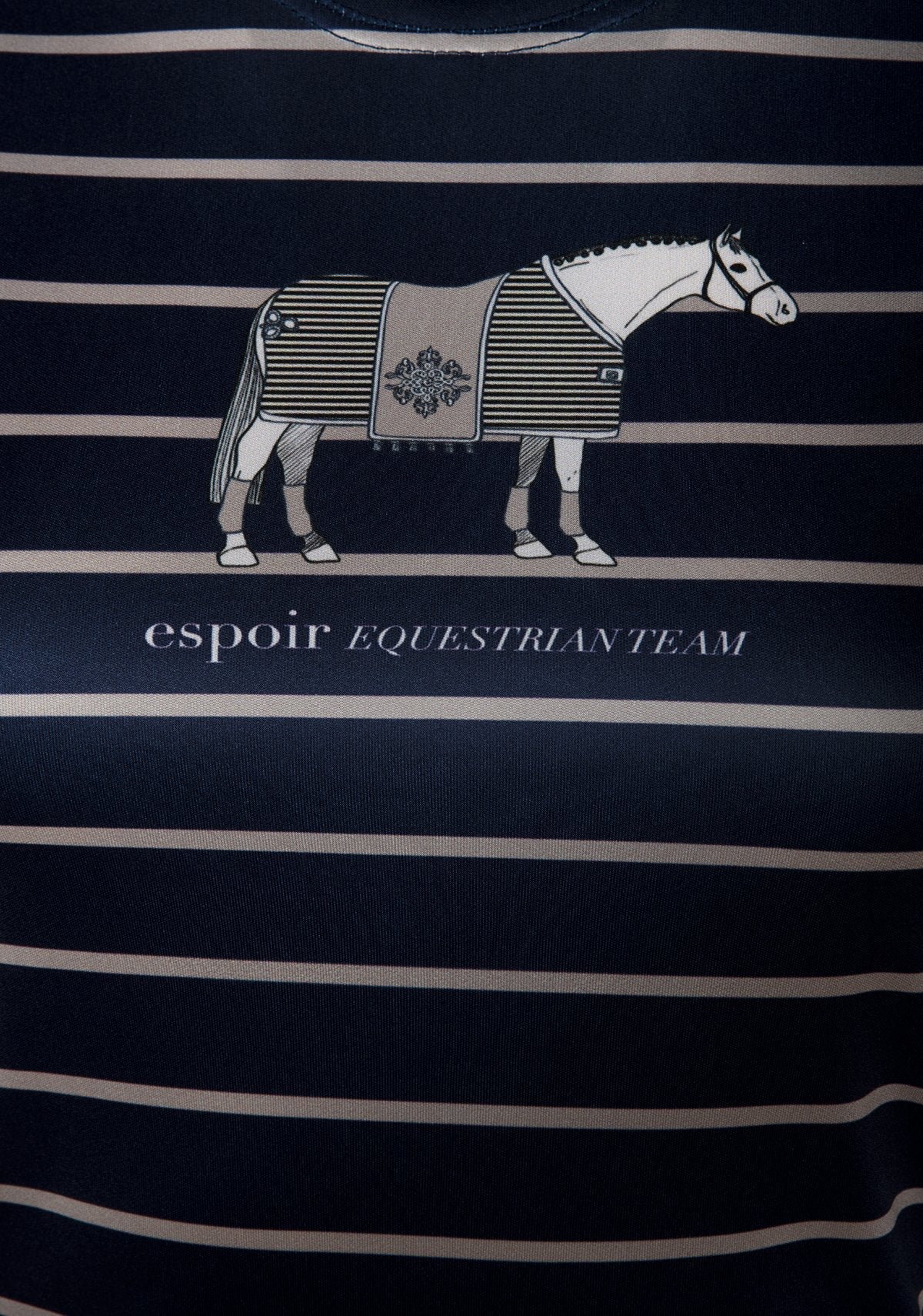 Image of Espoir Lumiere Beige & Navy Stripe T-Shirt