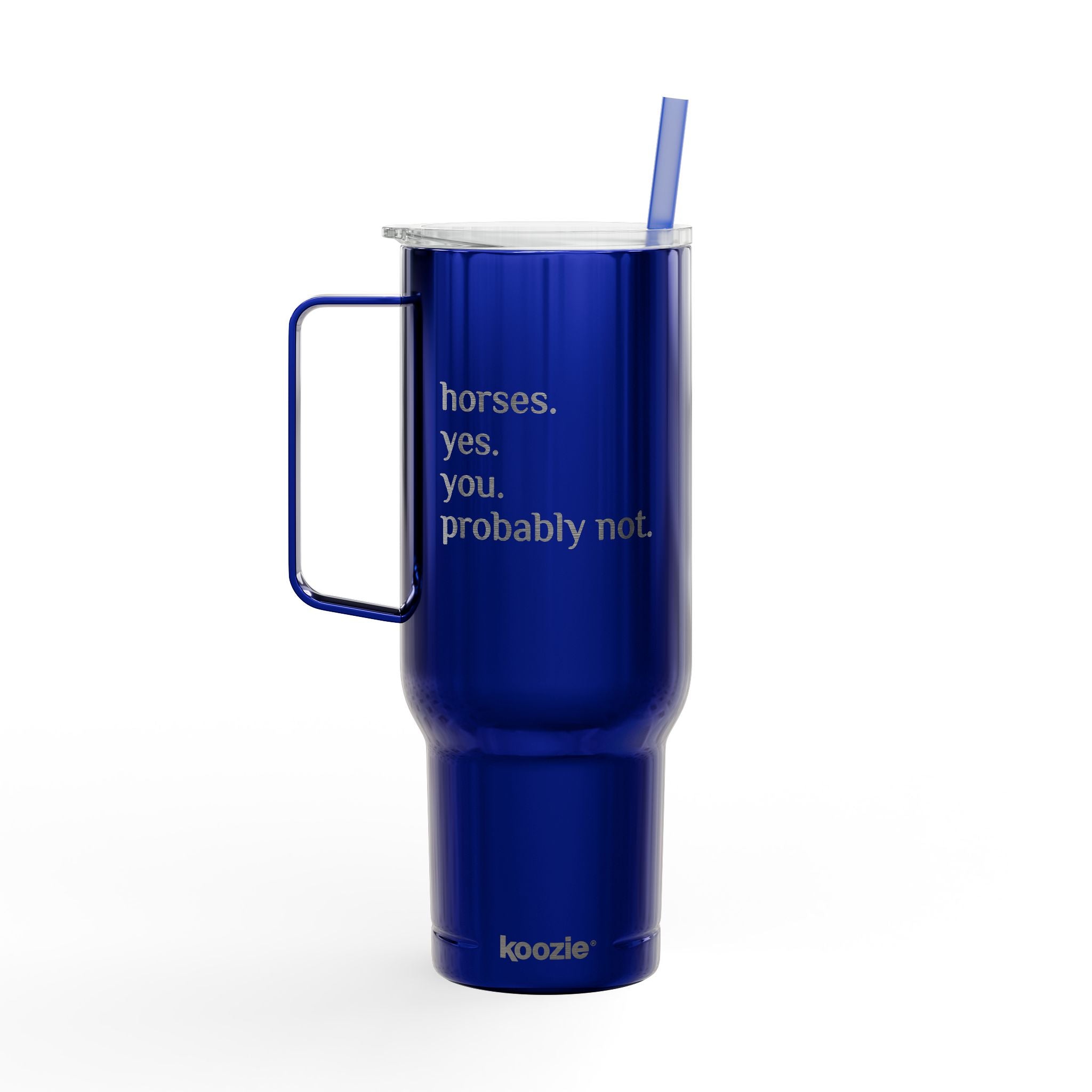 Image of Insulated Tumbler with Lid, 40oz (Engraving) - Horses. Yes.