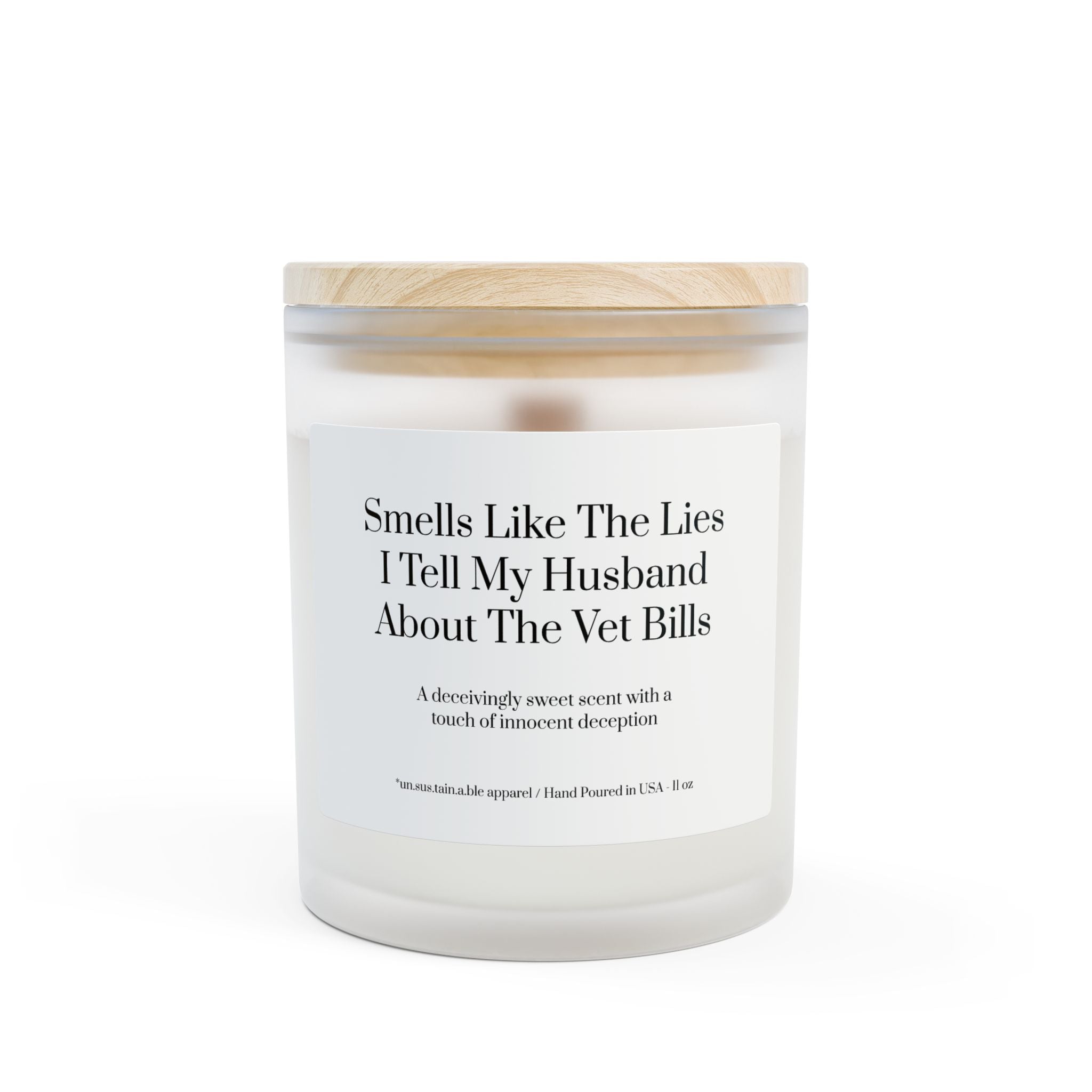 Image of Frosted Glass Candle, 11oz - Lies I Tell My Husband
