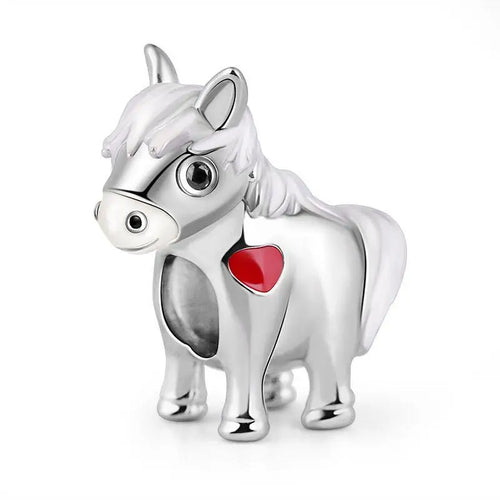 925 Sterling Silver Horse Charm Bead - Compatible with Pandora Bracelets & Bangles | Equestrian Jewelry Accessory