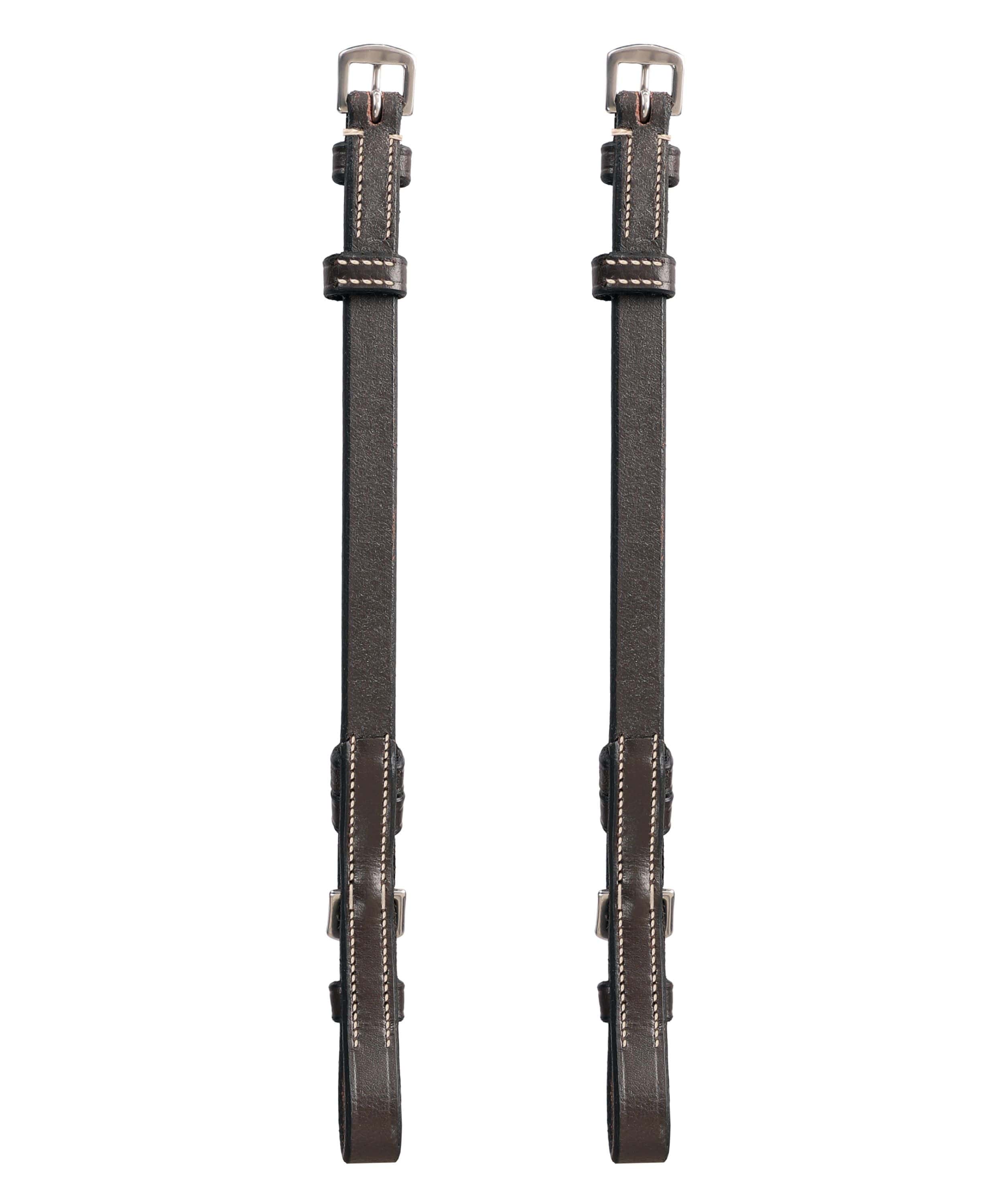 ExionPro Bridle Cheek Pieces With Buckle Fastening - White Stitching