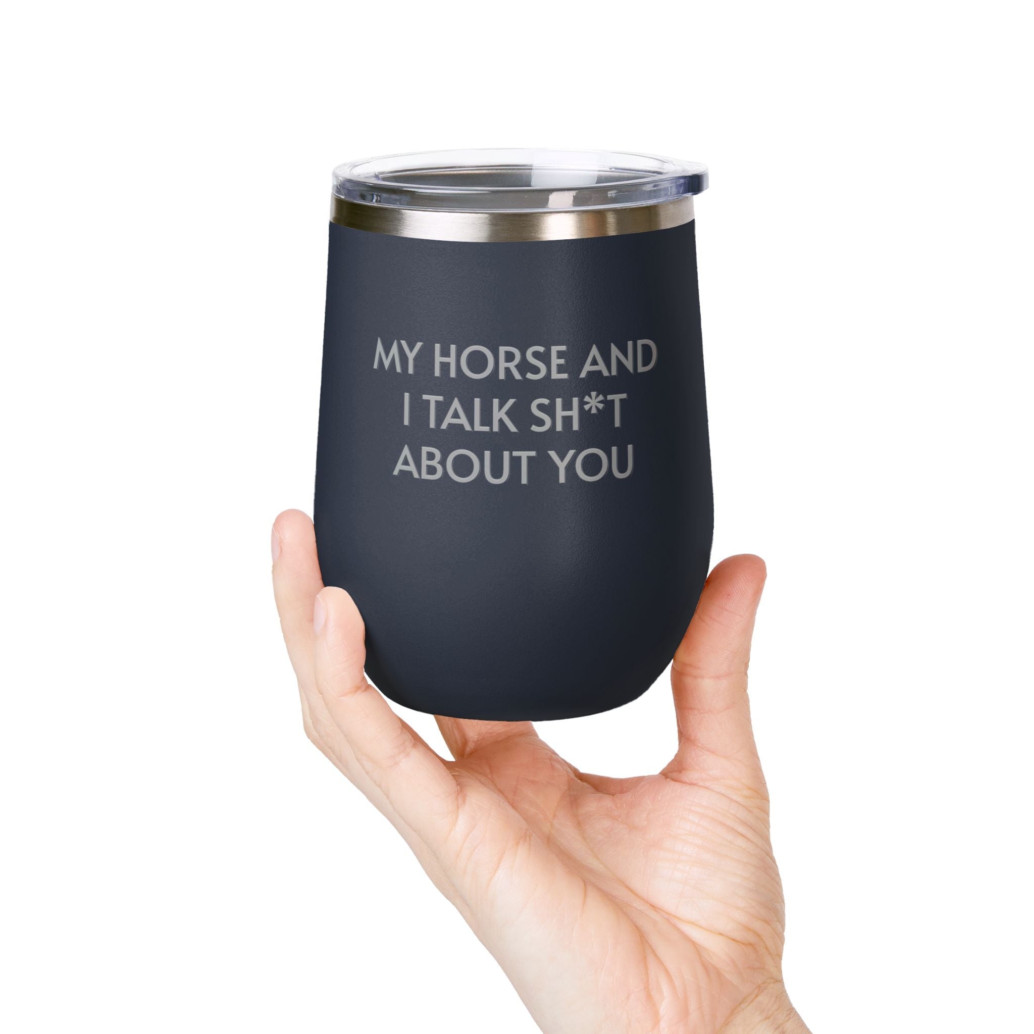 Wine Tumbler, 12oz - Horse And I Talk