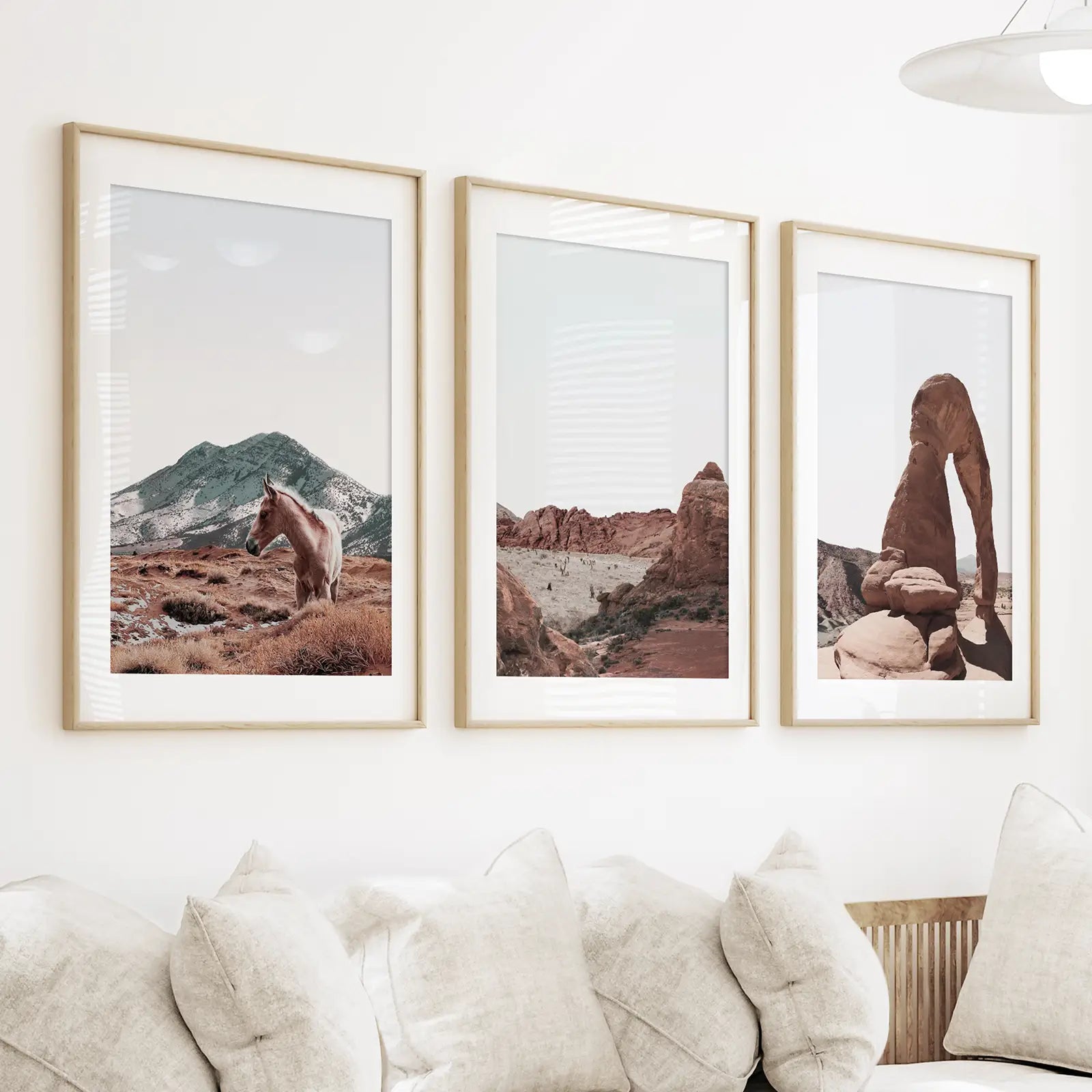 Image of Arches National Park Wall Art Set. Horse in the Desert